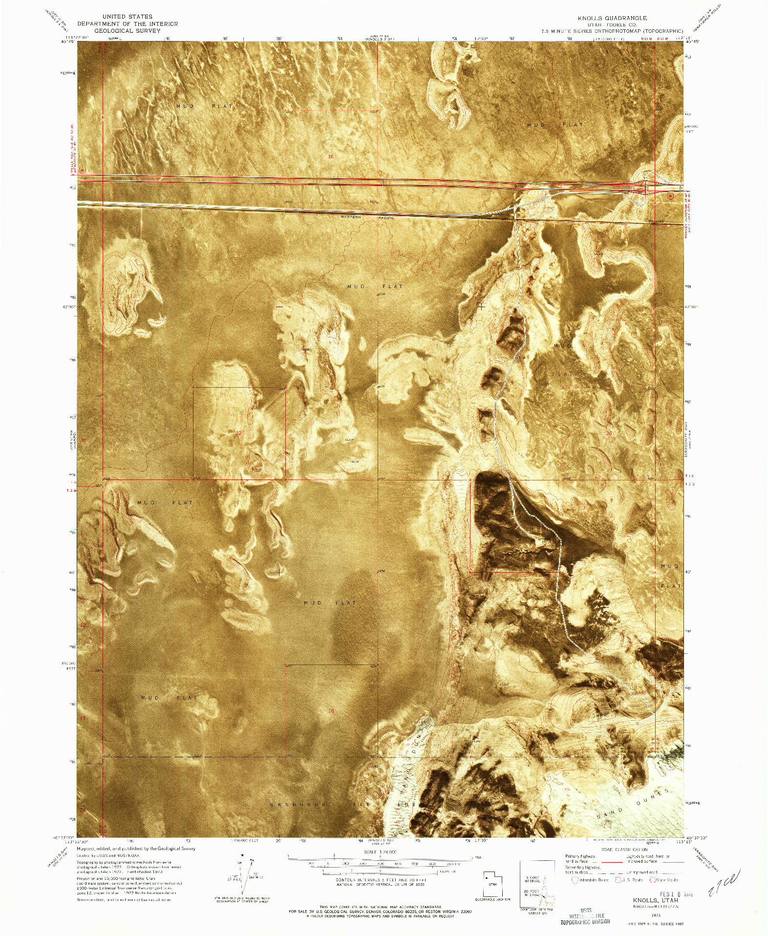 USGS 1:24000-SCALE QUADRANGLE FOR KNOLLS, UT 1973