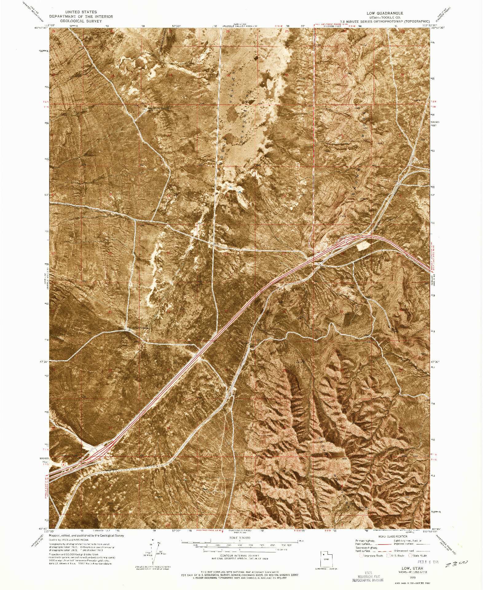 USGS 1:24000-SCALE QUADRANGLE FOR LOW, UT 1973