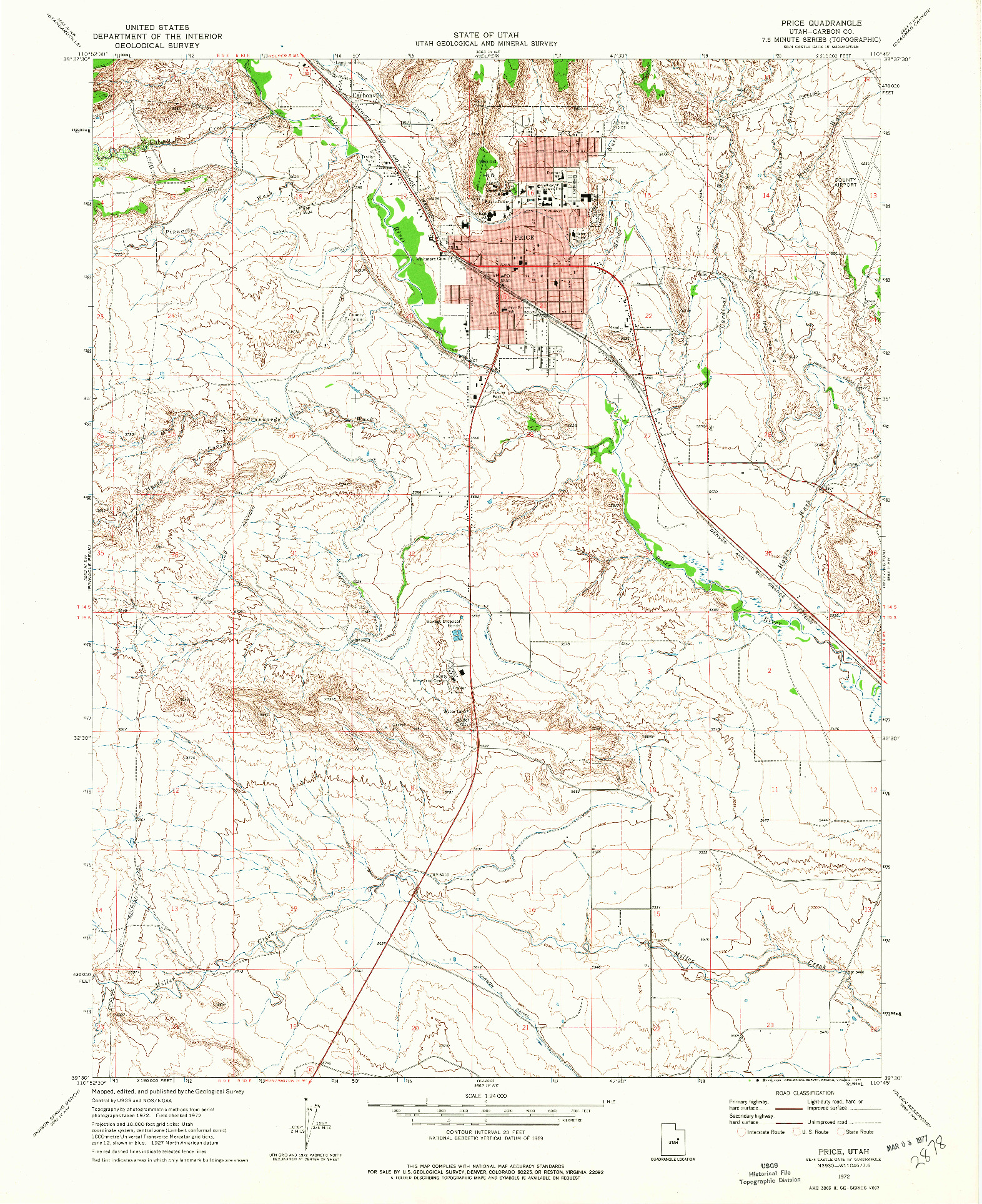 USGS 1:24000-SCALE QUADRANGLE FOR PRICE, UT 1972