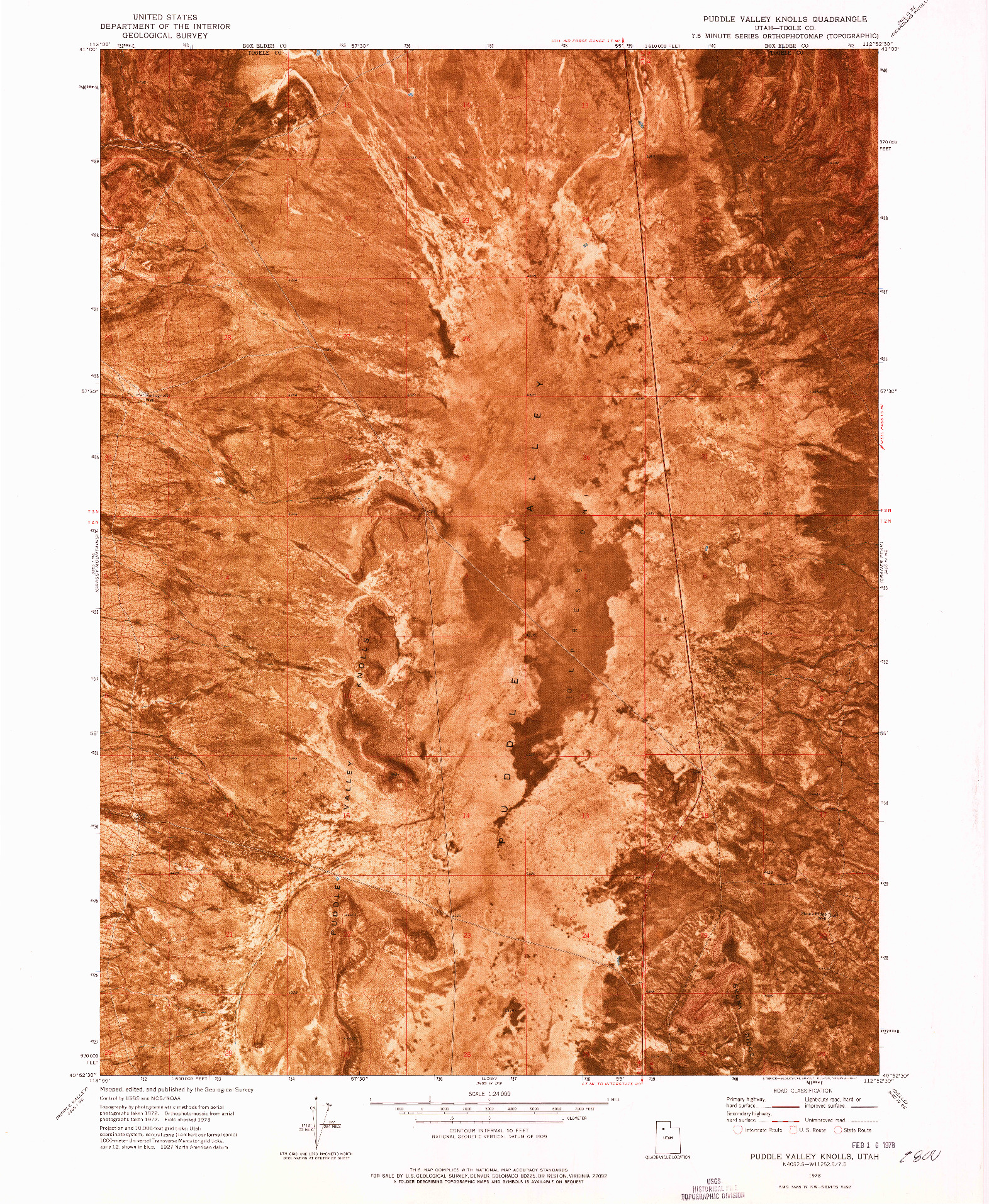 USGS 1:24000-SCALE QUADRANGLE FOR PUDDLE VALLEY KNOLLS, UT 1973
