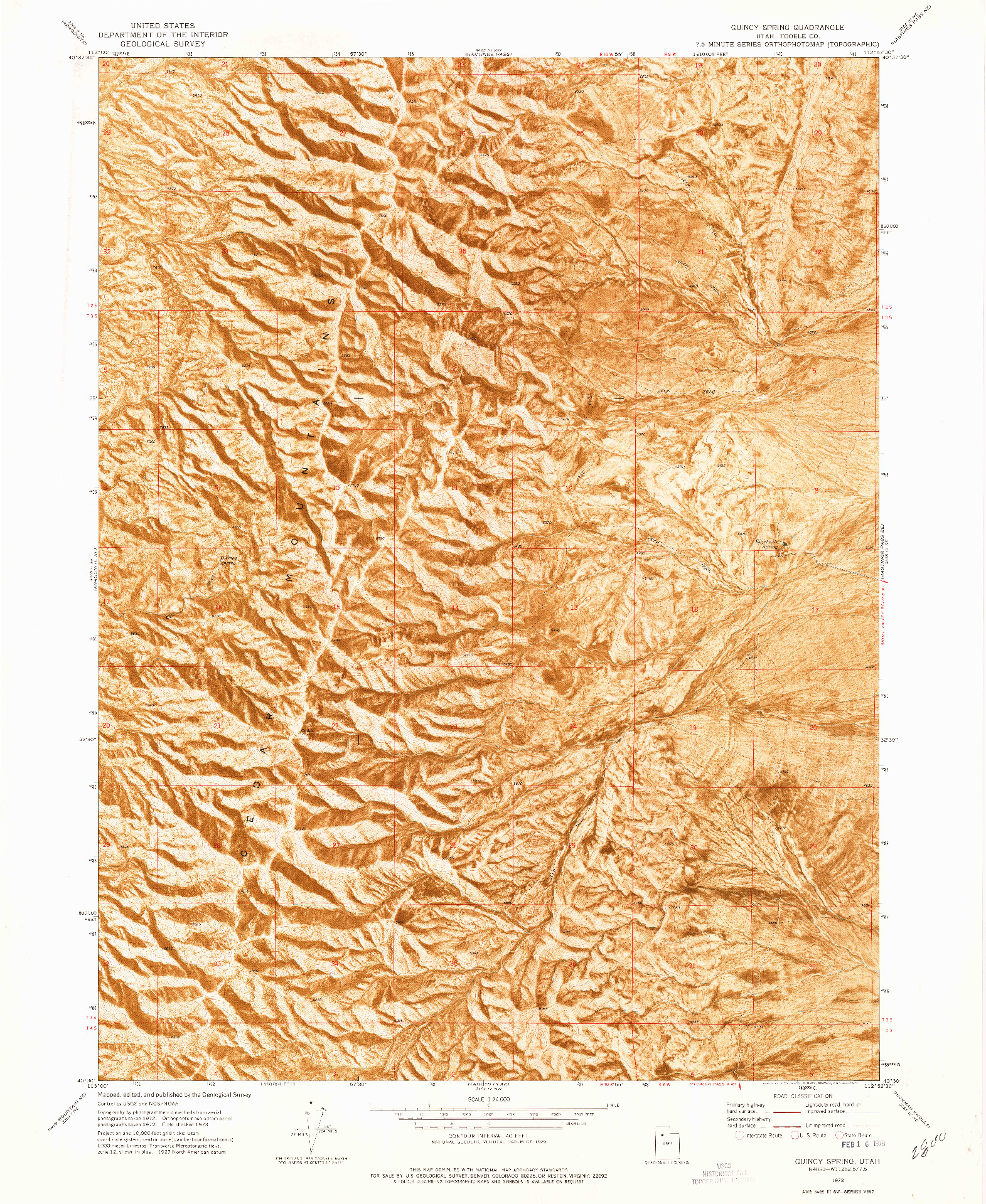 USGS 1:24000-SCALE QUADRANGLE FOR QUINCY SPRING, UT 1973