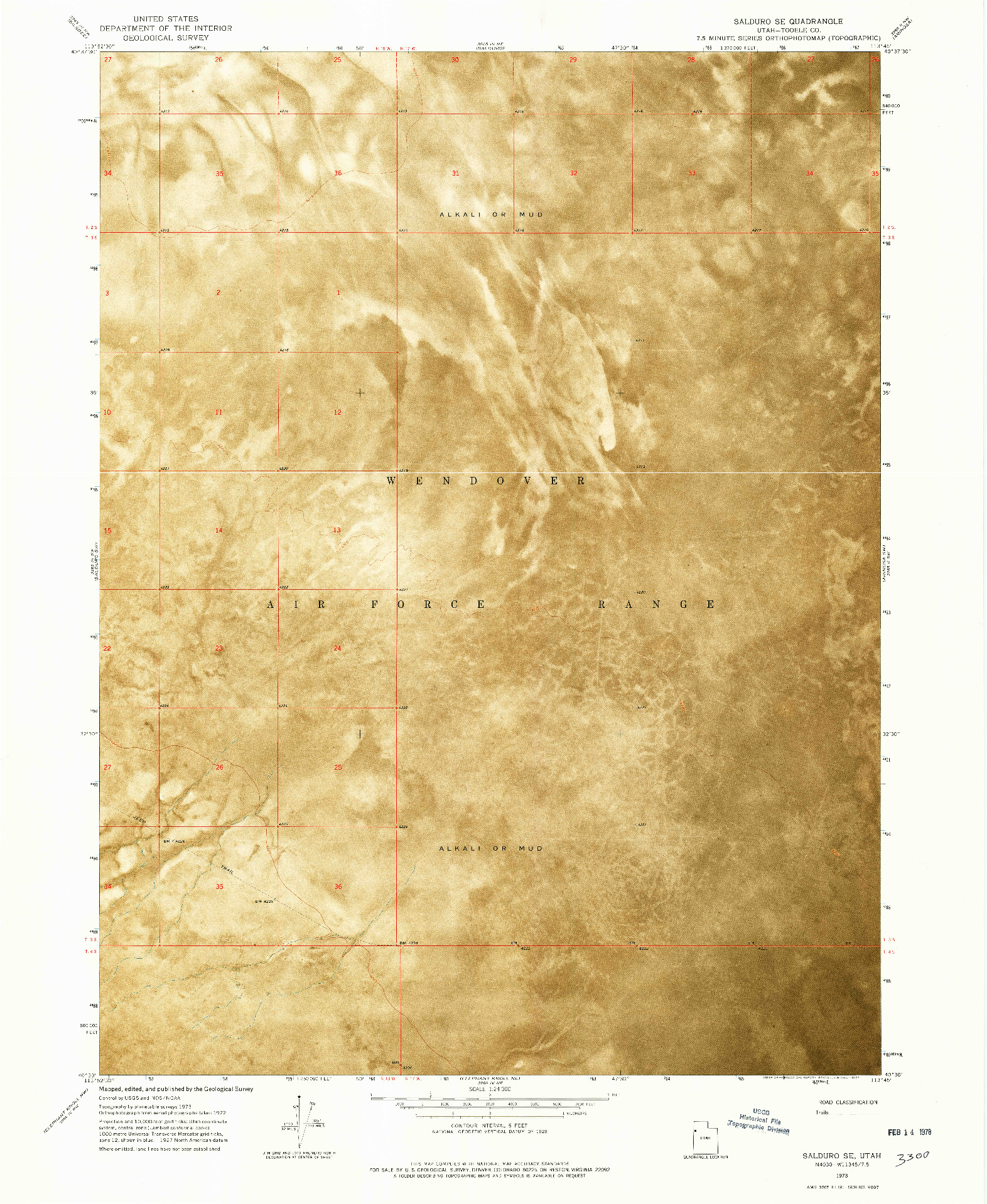 USGS 1:24000-SCALE QUADRANGLE FOR SALDURO SE, UT 1973