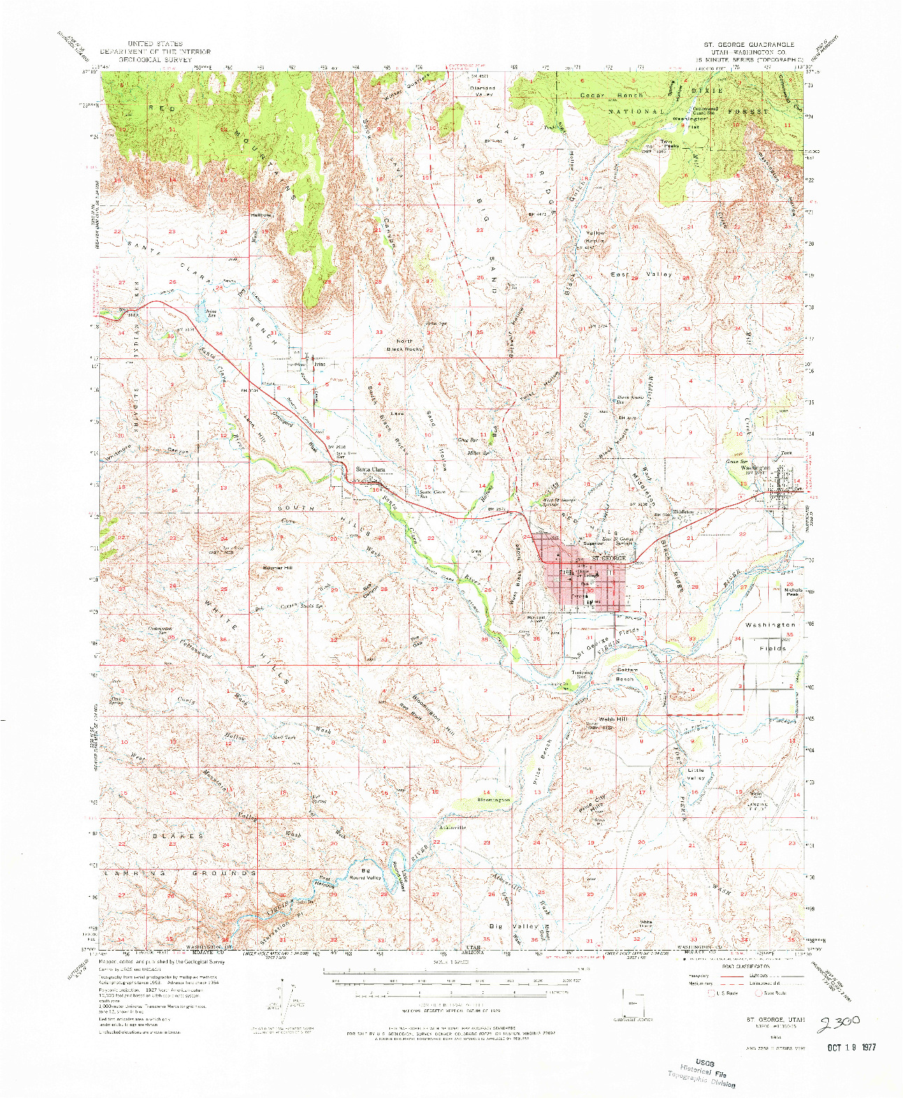 USGS 1:62500-SCALE QUADRANGLE FOR ST. GEORGE, UT 1954