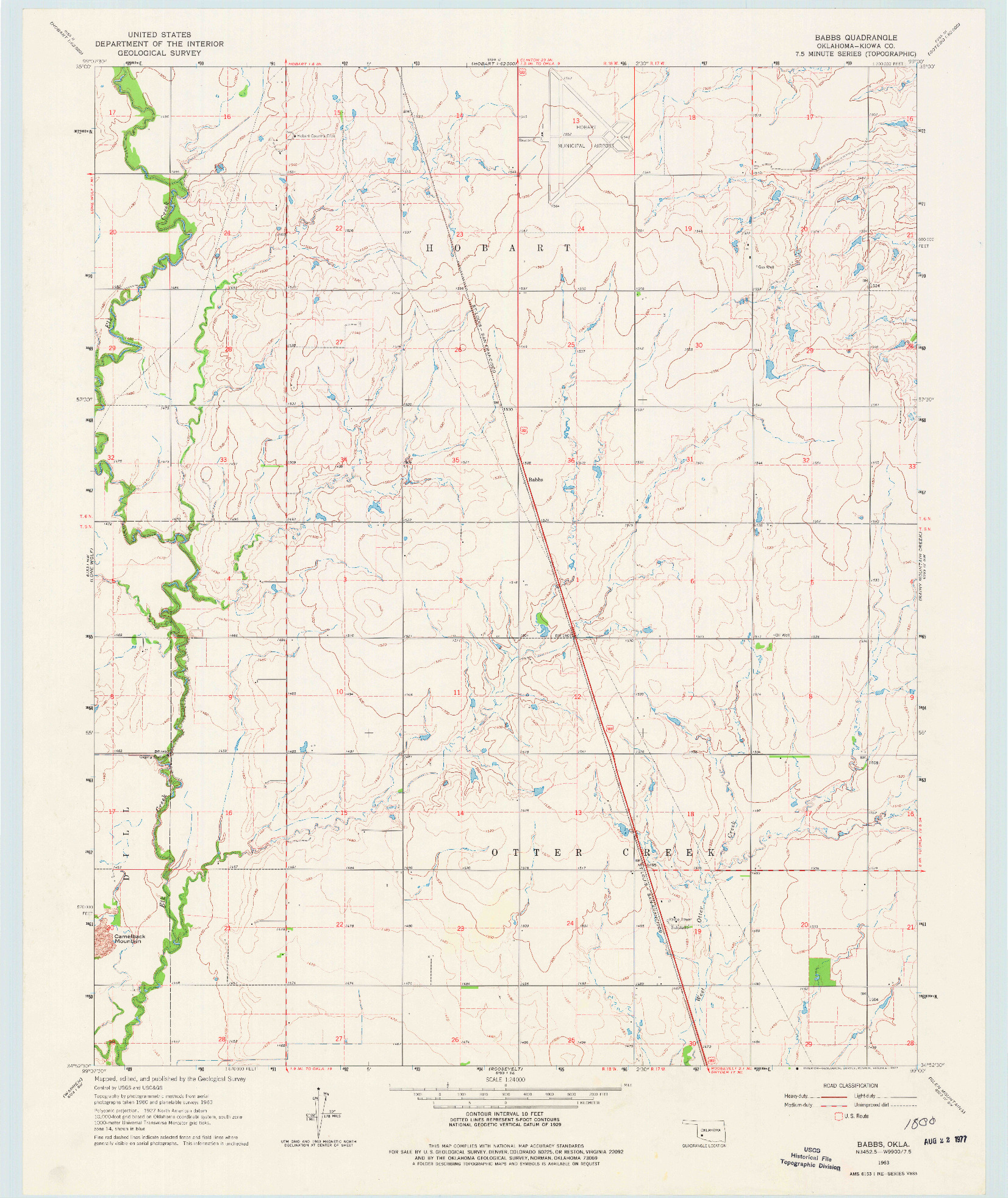 USGS 1:24000-SCALE QUADRANGLE FOR BABBS, OK 1963