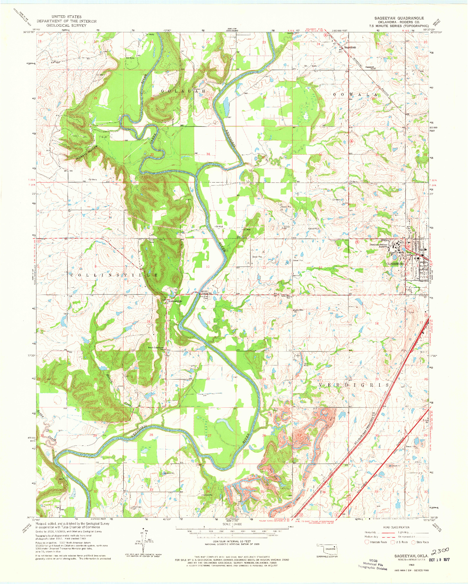 USGS 1:24000-SCALE QUADRANGLE FOR SAGEEYAH, OK 1963