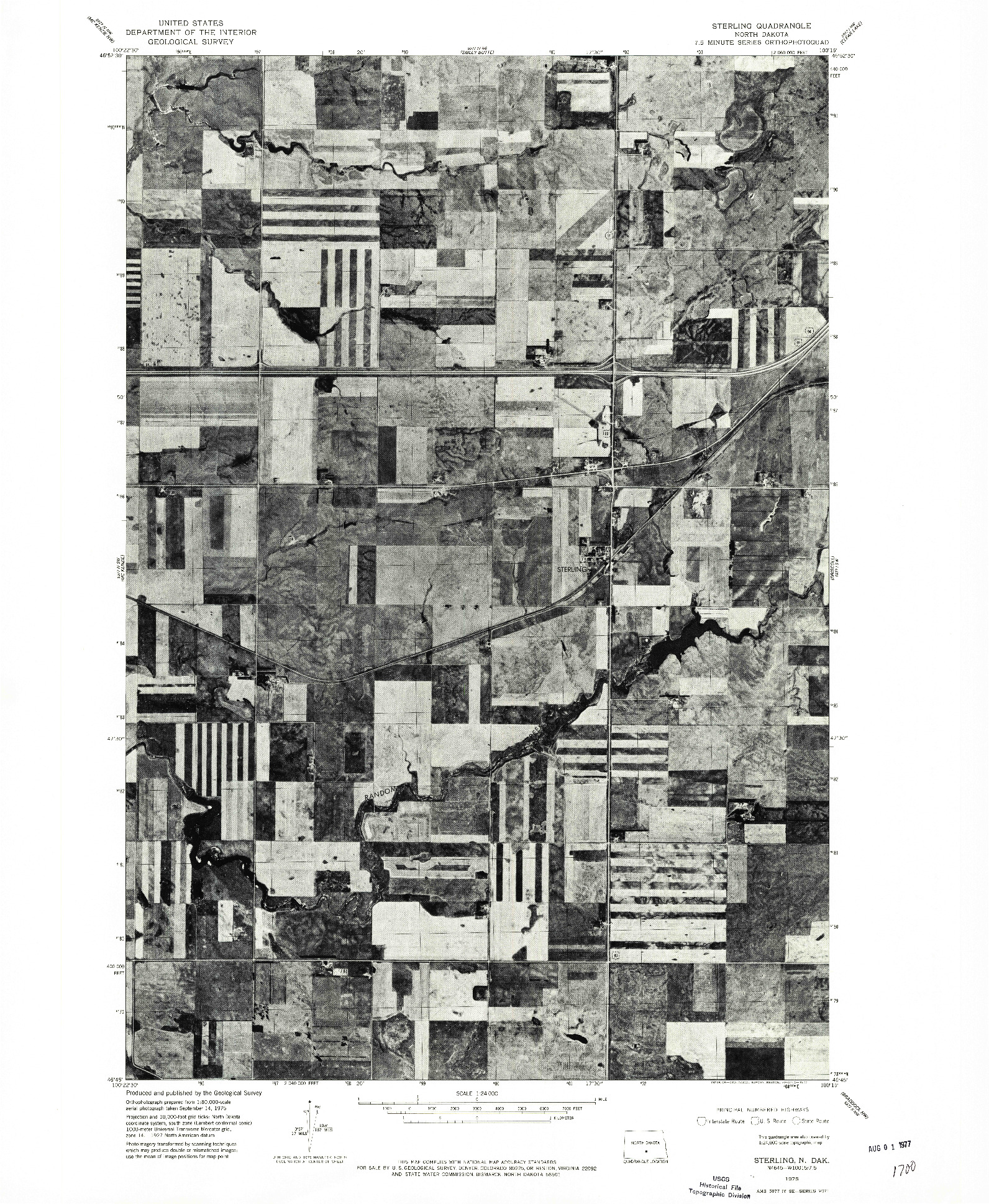 USGS 1:24000-SCALE QUADRANGLE FOR STERLING, ND 1975