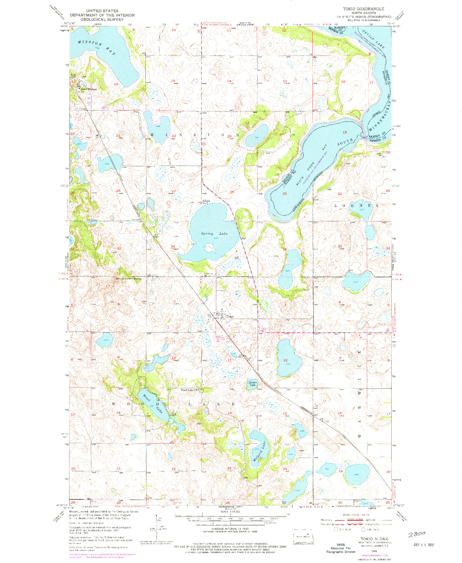 USGS 1:24000-SCALE QUADRANGLE FOR TOKIO, ND 1975