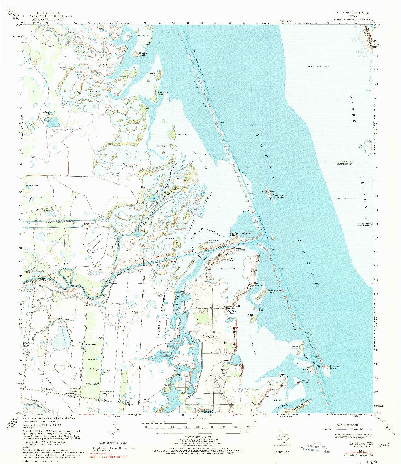 USGS 1:62500-SCALE QUADRANGLE FOR LA LEONA, TX 1955