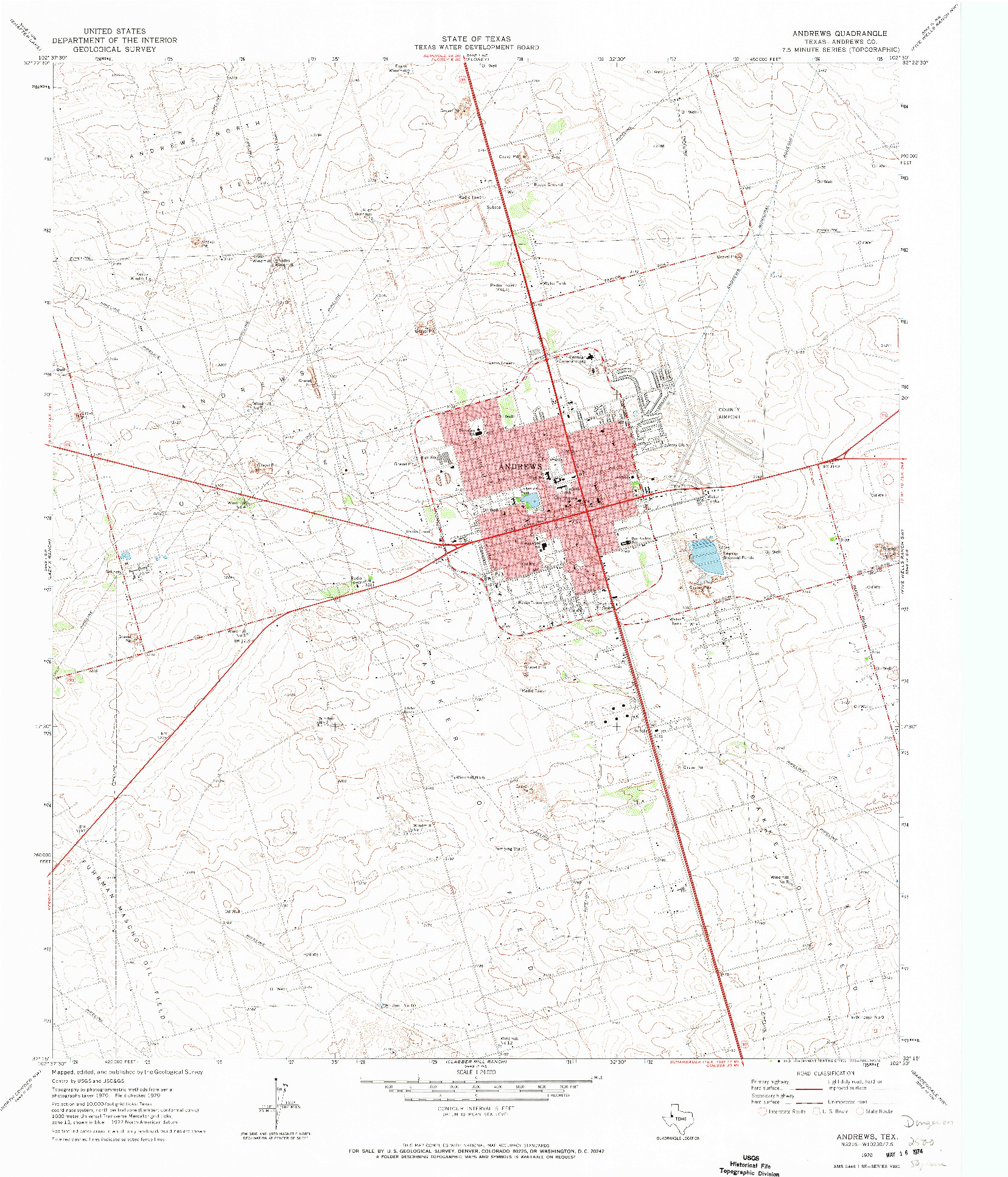 USGS 1:24000-SCALE QUADRANGLE FOR ANDREWS, TX 1963