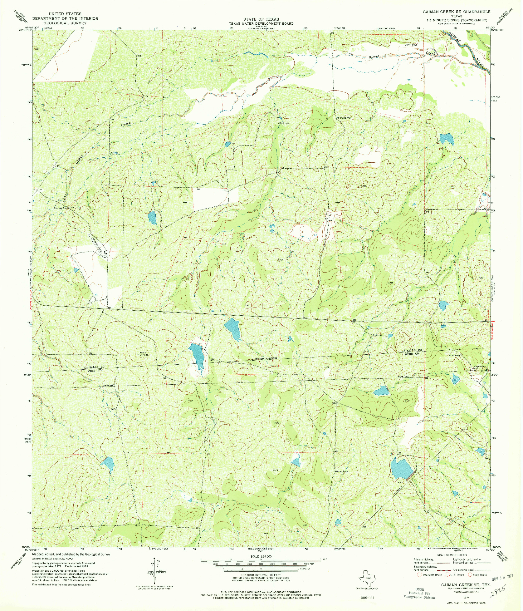 USGS 1:24000-SCALE QUADRANGLE FOR CAIMAN CREEK SE, TX 1974