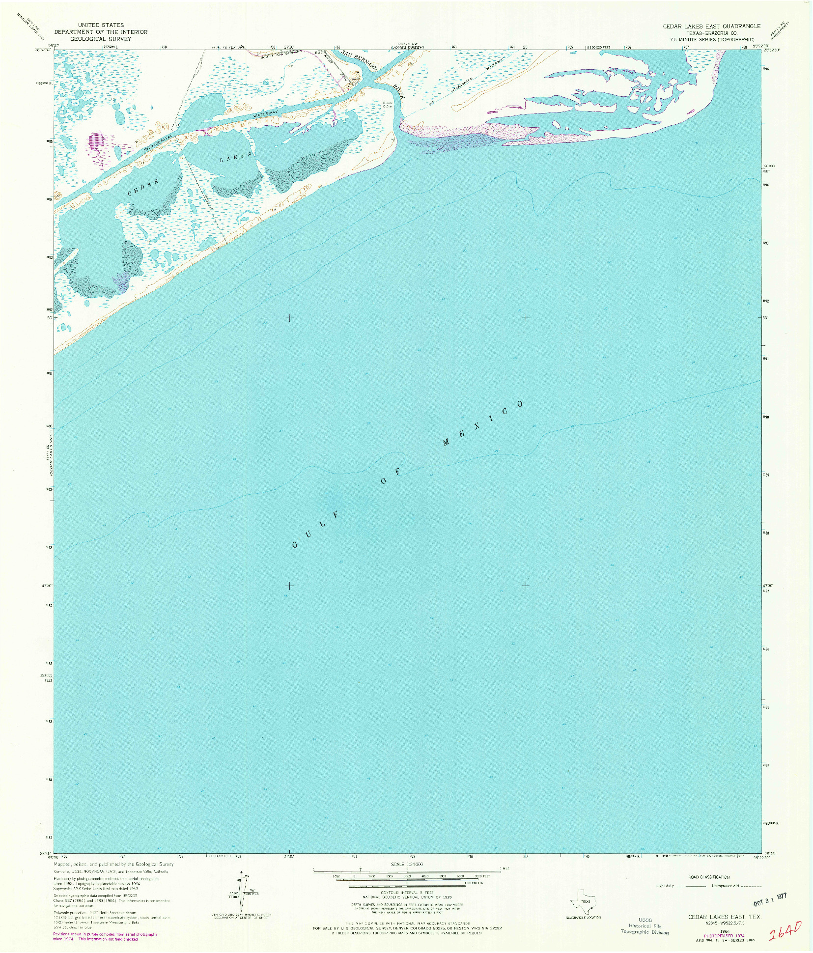 USGS 1:24000-SCALE QUADRANGLE FOR CEDAR LAKES EAST, TX 1964