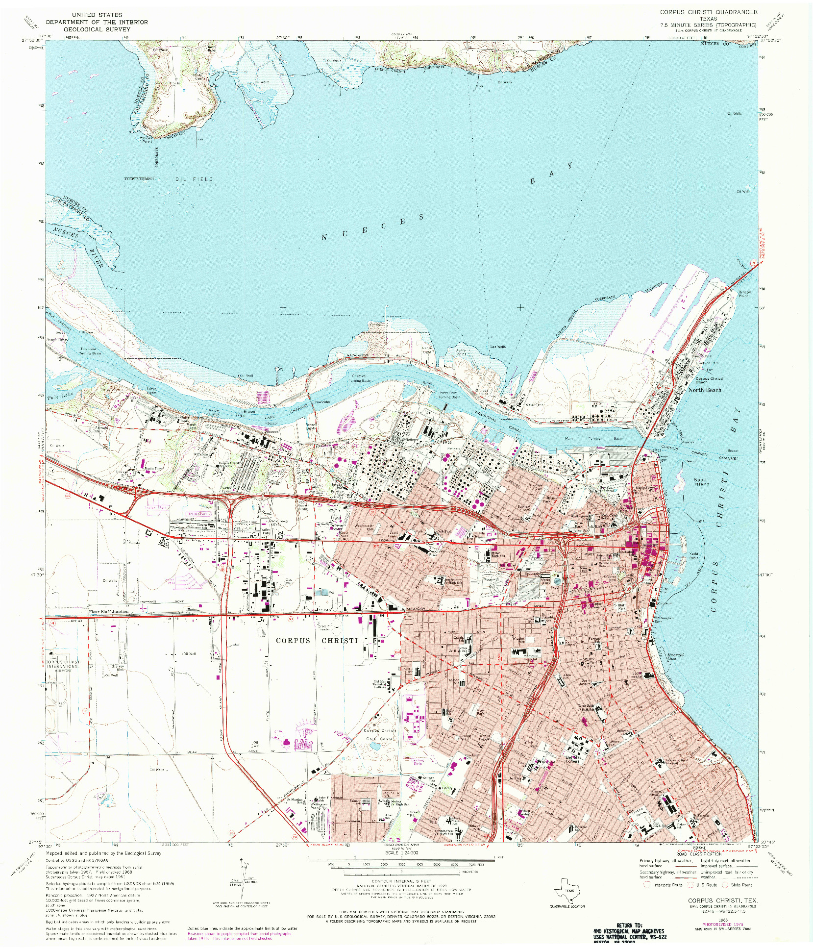 USGS 1:24000-SCALE QUADRANGLE FOR CORPUS CHRISTI, TX 1968