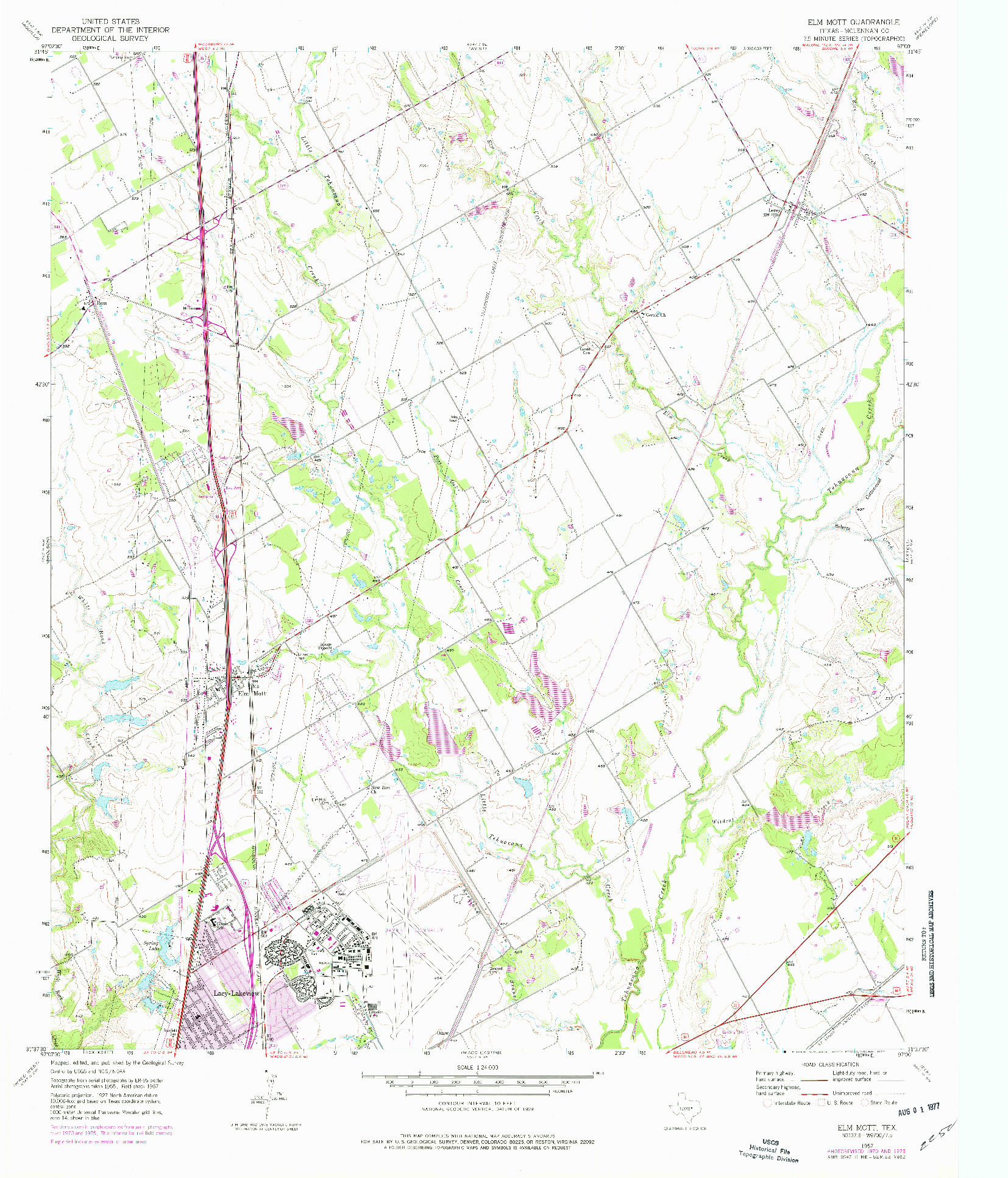 USGS 1:24000-SCALE QUADRANGLE FOR ELM MOTT, TX 1957