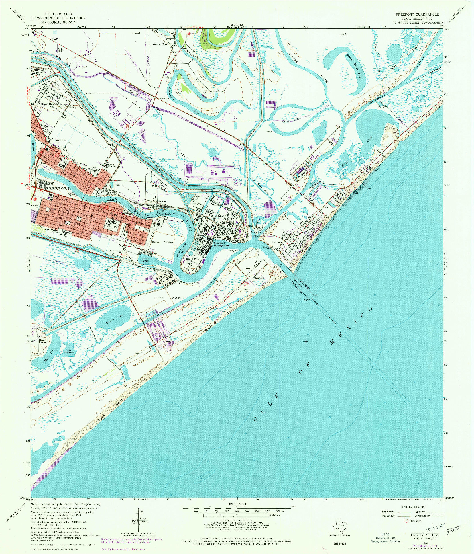 USGS 1:24000-SCALE QUADRANGLE FOR FREEPORT, TX 1964