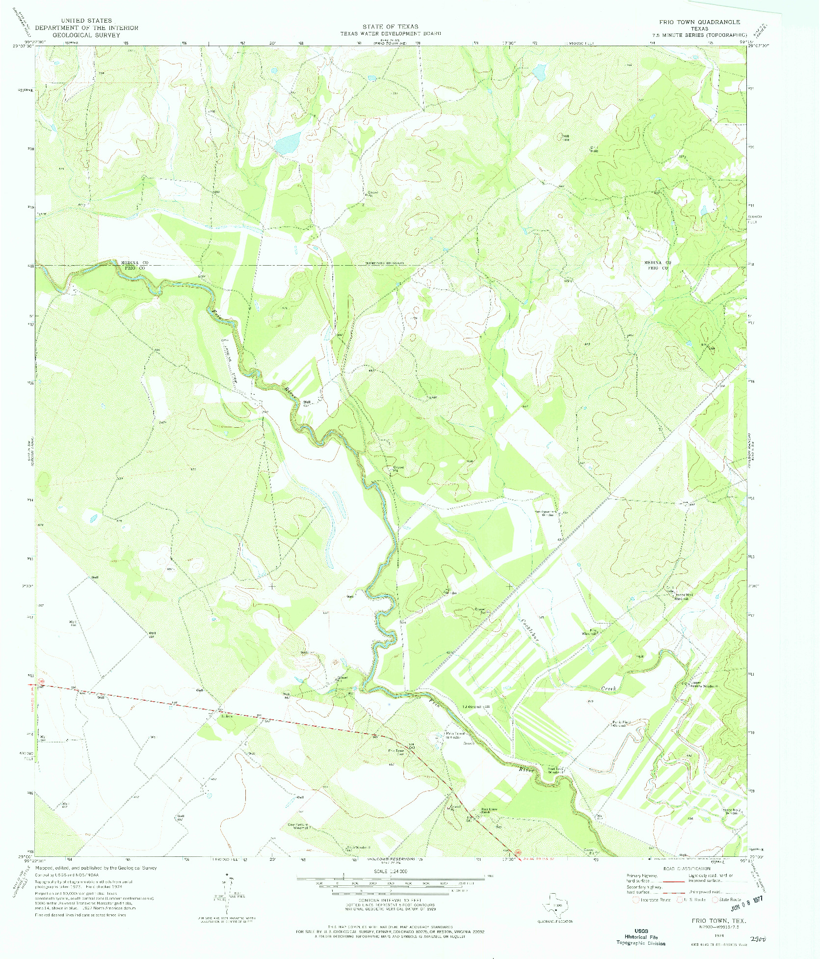 USGS 1:24000-SCALE QUADRANGLE FOR FRIO TOWN, TX 1974