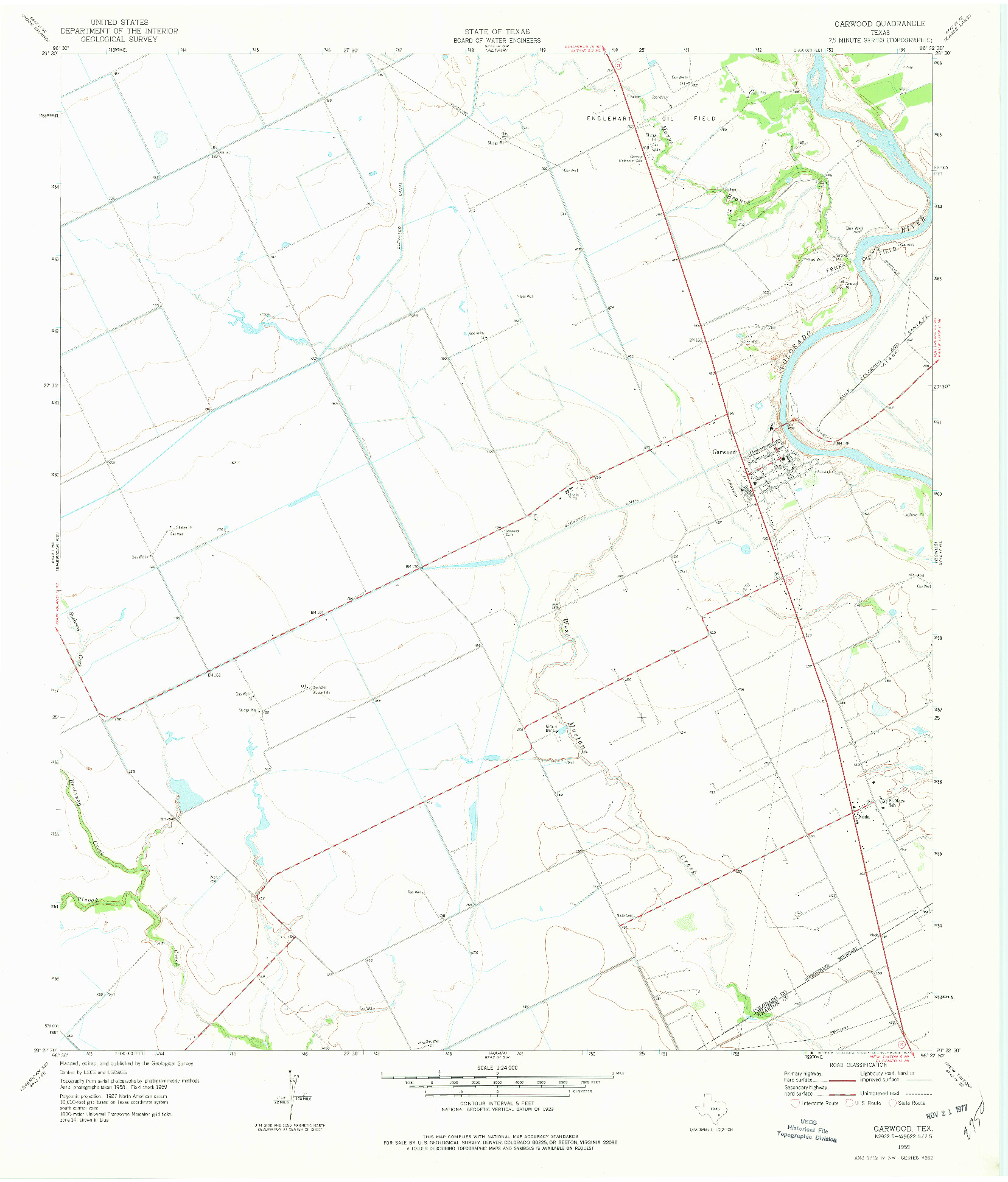 USGS 1:24000-SCALE QUADRANGLE FOR GARWOOD, TX 1959