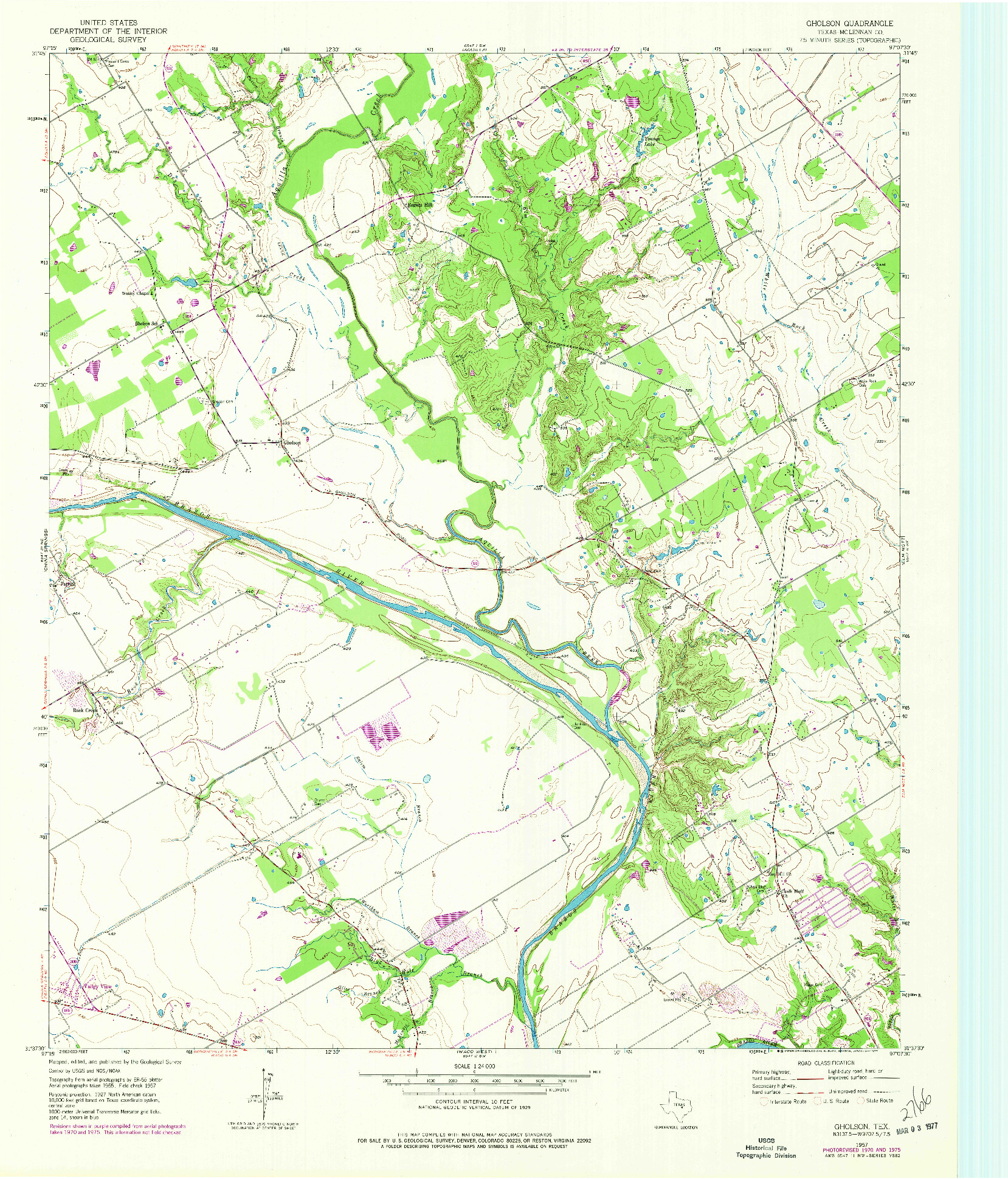 USGS 1:24000-SCALE QUADRANGLE FOR GHOLSON, TX 1957