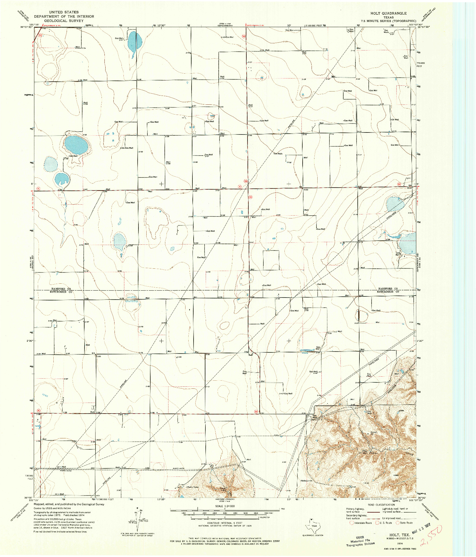 USGS 1:24000-SCALE QUADRANGLE FOR HOLT, TX 1974