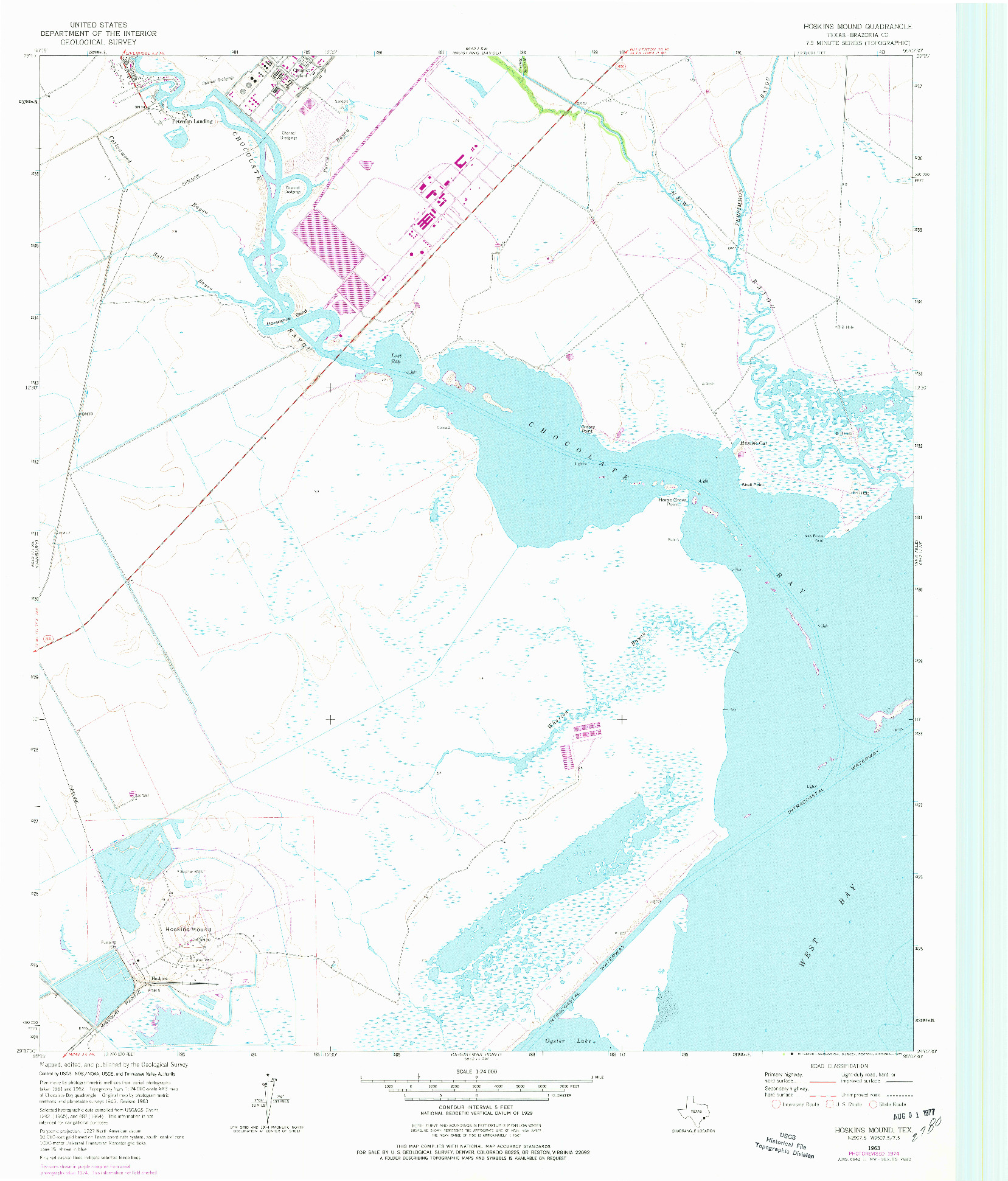 USGS 1:24000-SCALE QUADRANGLE FOR HOSKINS MOUND, TX 1963