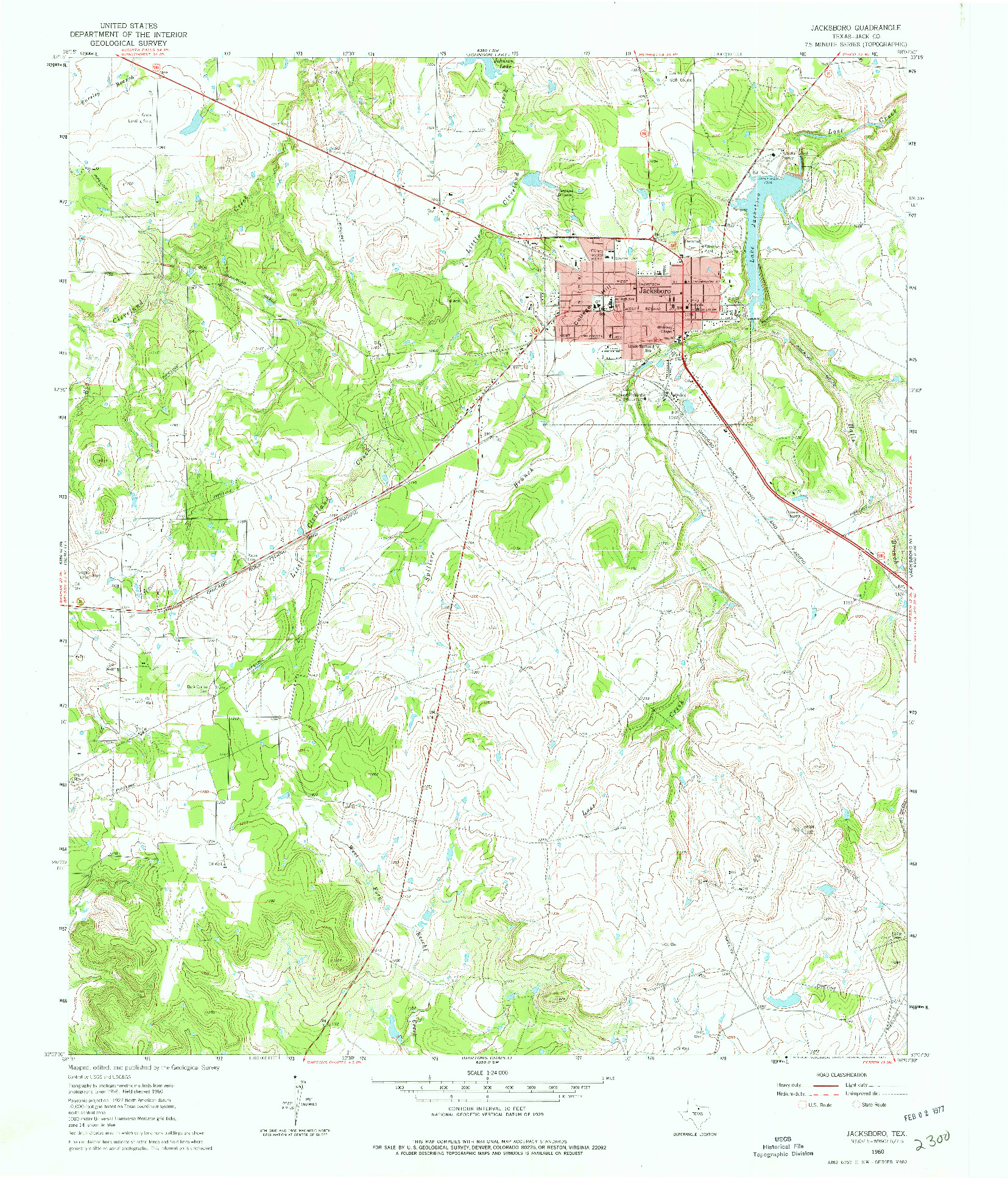 USGS 1:24000-SCALE QUADRANGLE FOR JACKSBORO, TX 1960