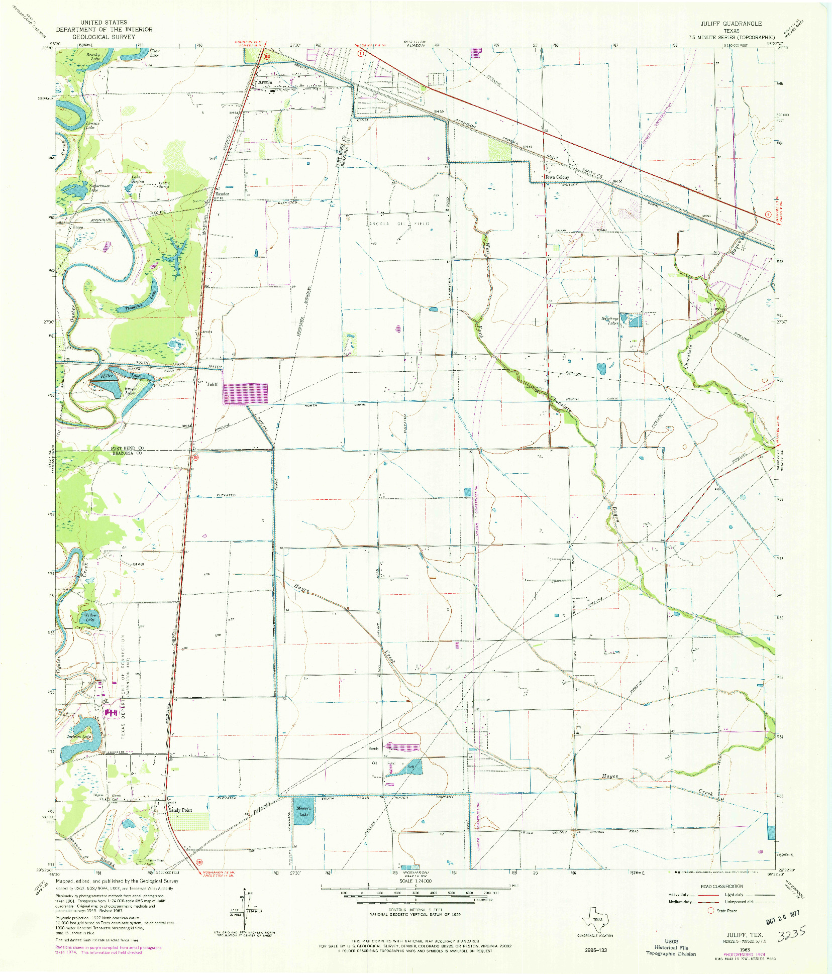 USGS 1:24000-SCALE QUADRANGLE FOR JULIFF, TX 1963