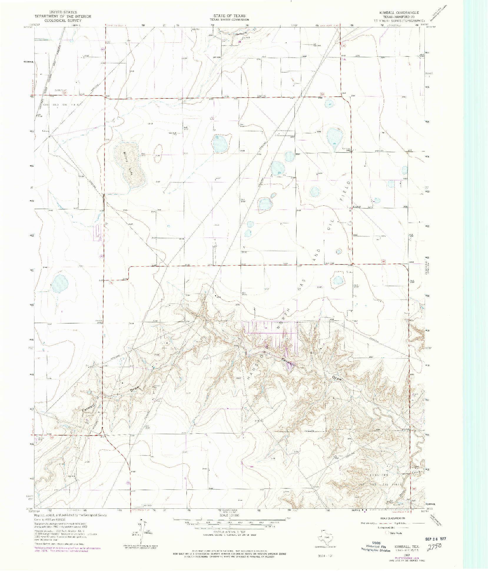 USGS 1:24000-SCALE QUADRANGLE FOR KIMBALL, TX 1962