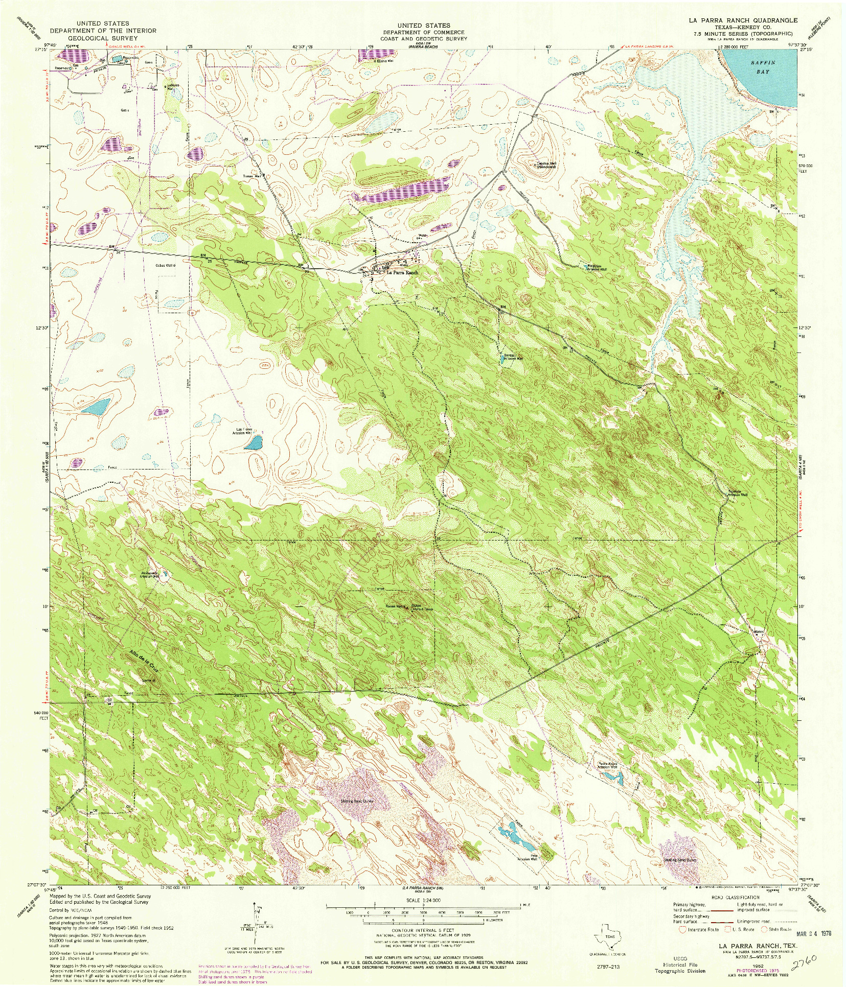 USGS 1:24000-SCALE QUADRANGLE FOR LA PARRA RANCH, TX 1952