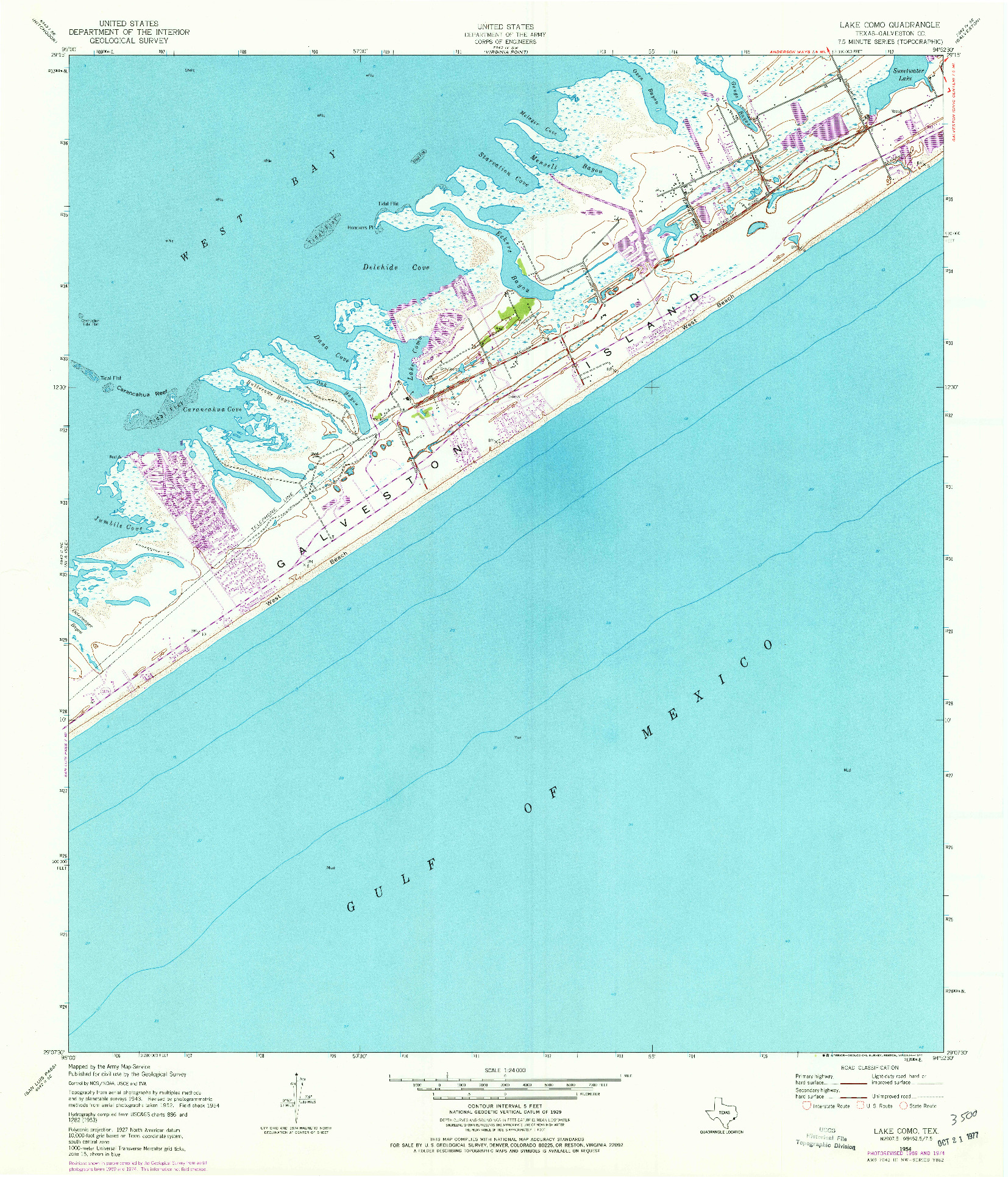 USGS 1:24000-SCALE QUADRANGLE FOR LAKE COMO, TX 1954