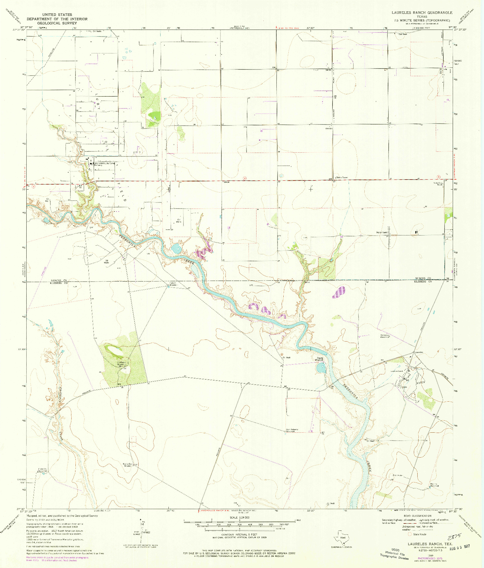 USGS 1:24000-SCALE QUADRANGLE FOR LAURELES RANCH, TX 1969