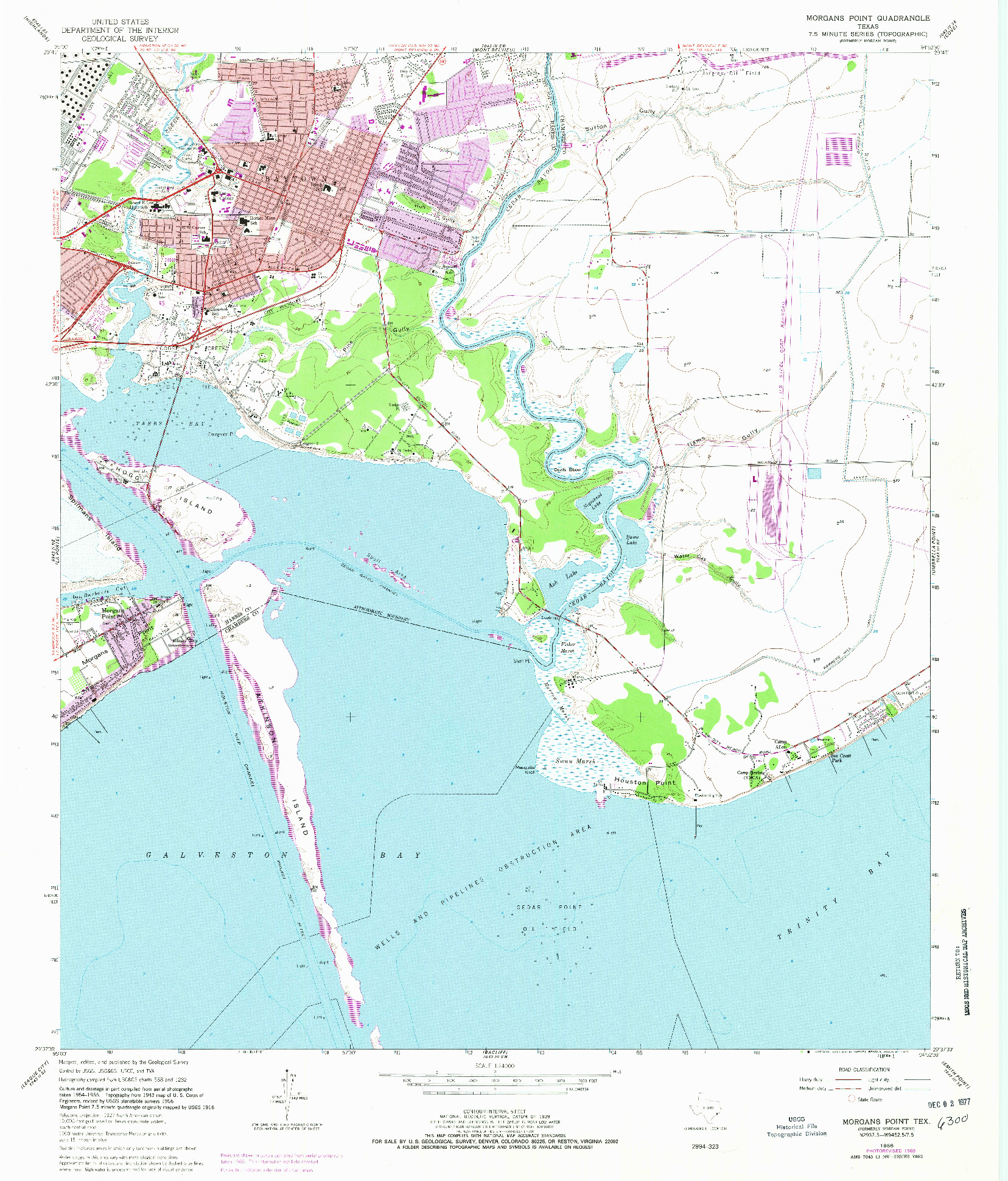 USGS 1:24000-SCALE QUADRANGLE FOR MORGANS POINT, TX 1956