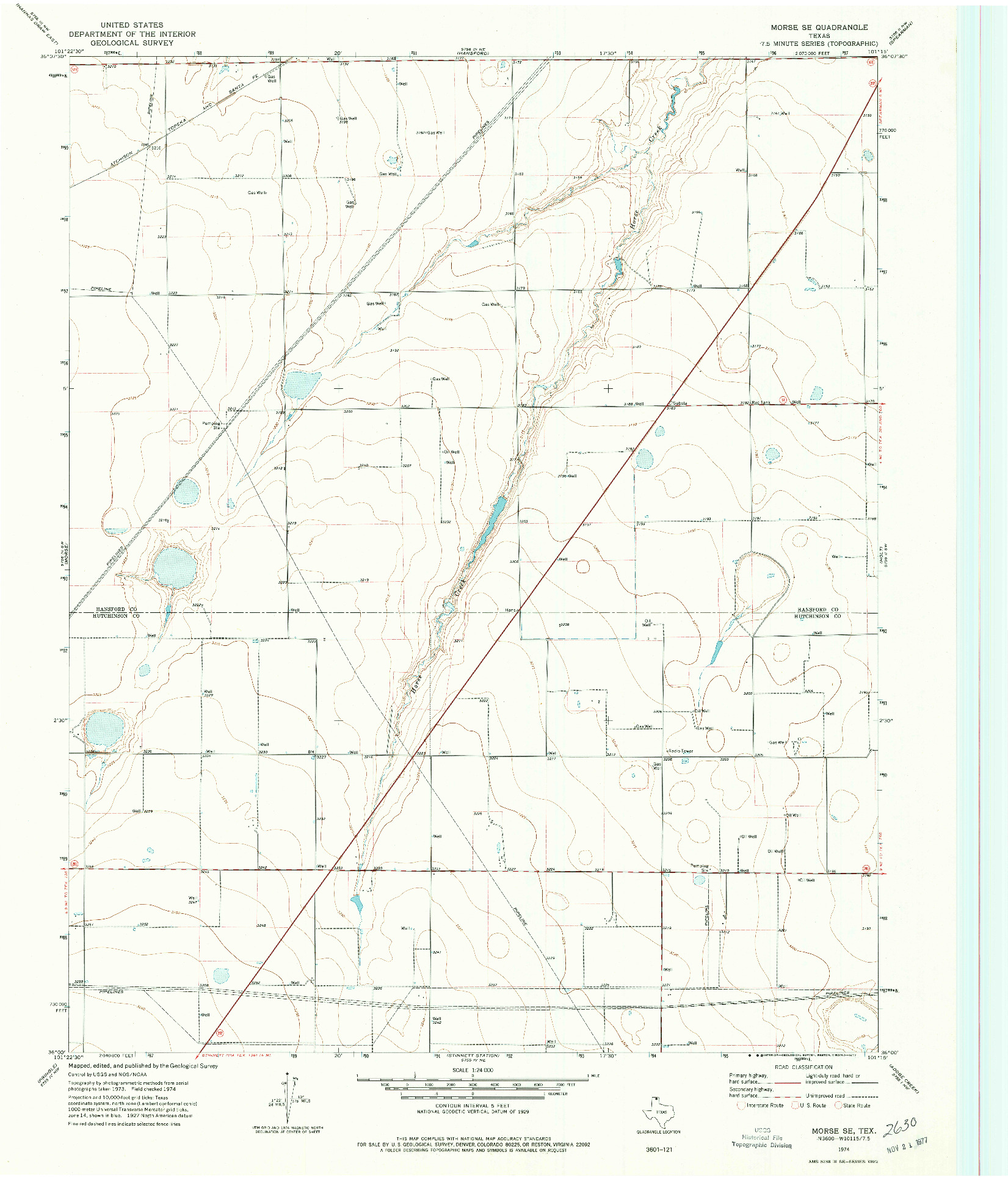 USGS 1:24000-SCALE QUADRANGLE FOR MORSE SE, TX 1974