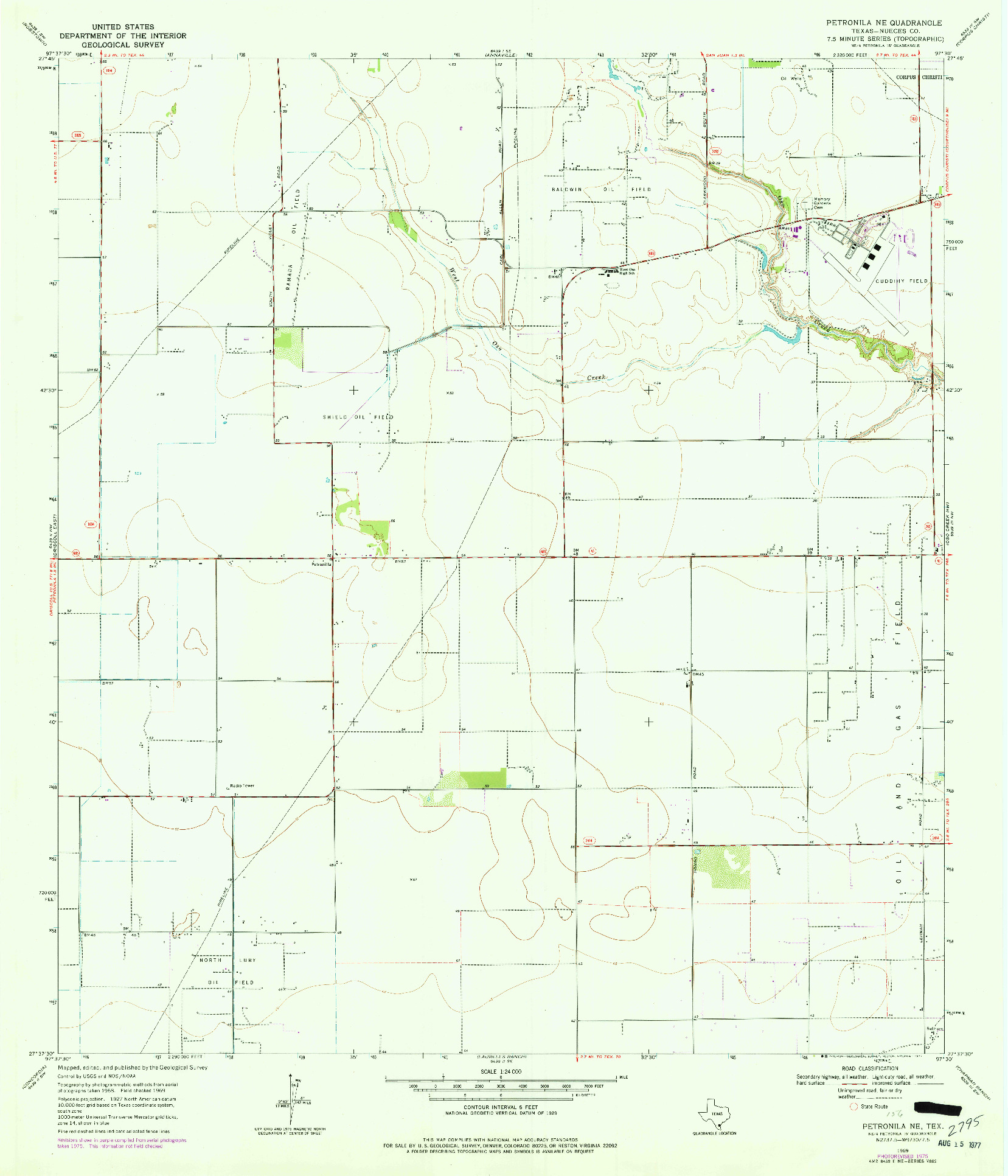 USGS 1:24000-SCALE QUADRANGLE FOR PETRONILA NE, TX 1969