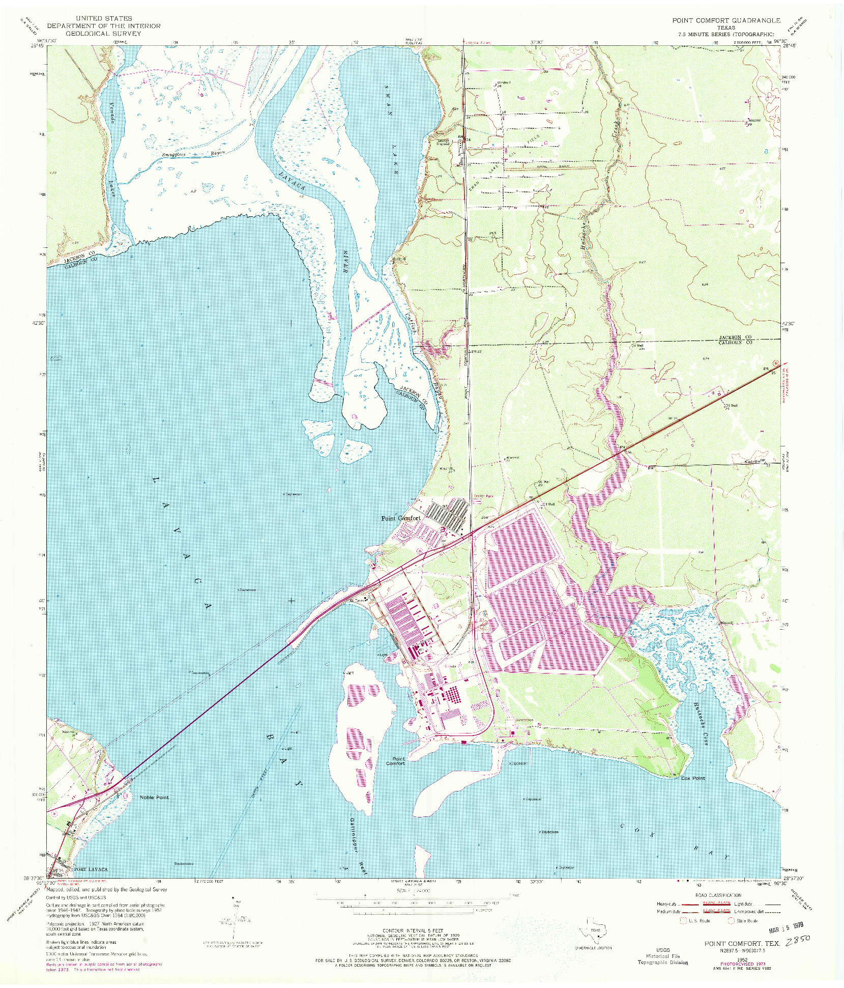 USGS 1:24000-SCALE QUADRANGLE FOR POINT COMFORT, TX 1952