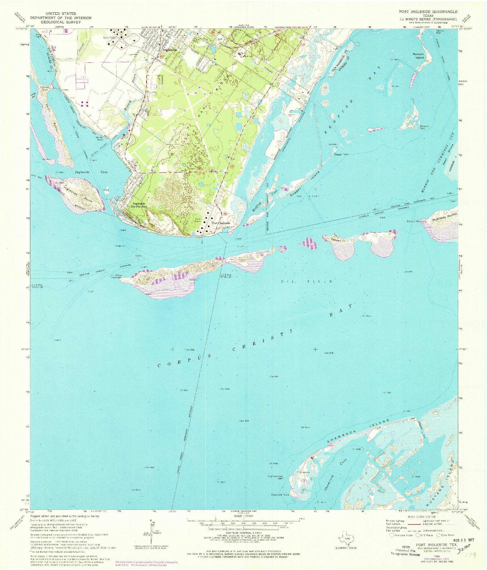 USGS 1:24000-SCALE QUADRANGLE FOR PORT INGLESIDE, TX 1968