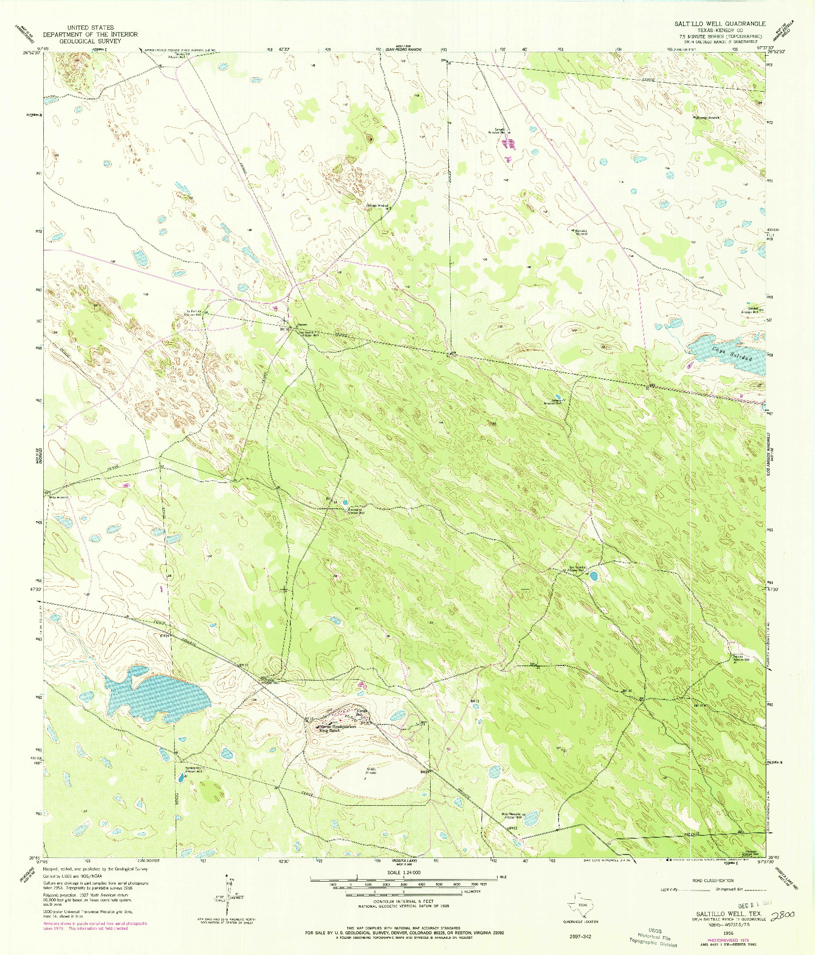 USGS 1:24000-SCALE QUADRANGLE FOR SALTILLO WELL, TX 1956