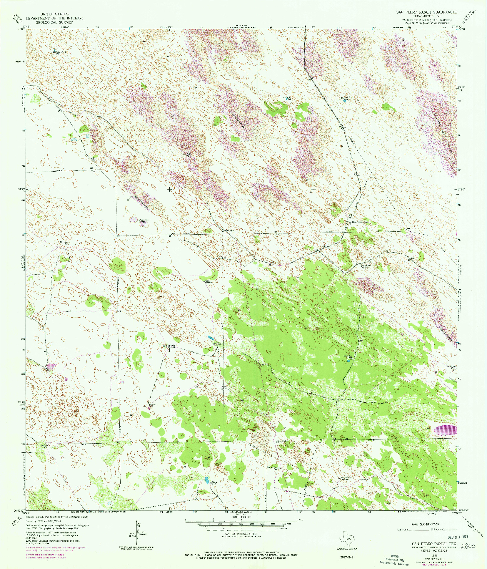 USGS 1:24000-SCALE QUADRANGLE FOR SAN PEDRO RANCH, TX 1956