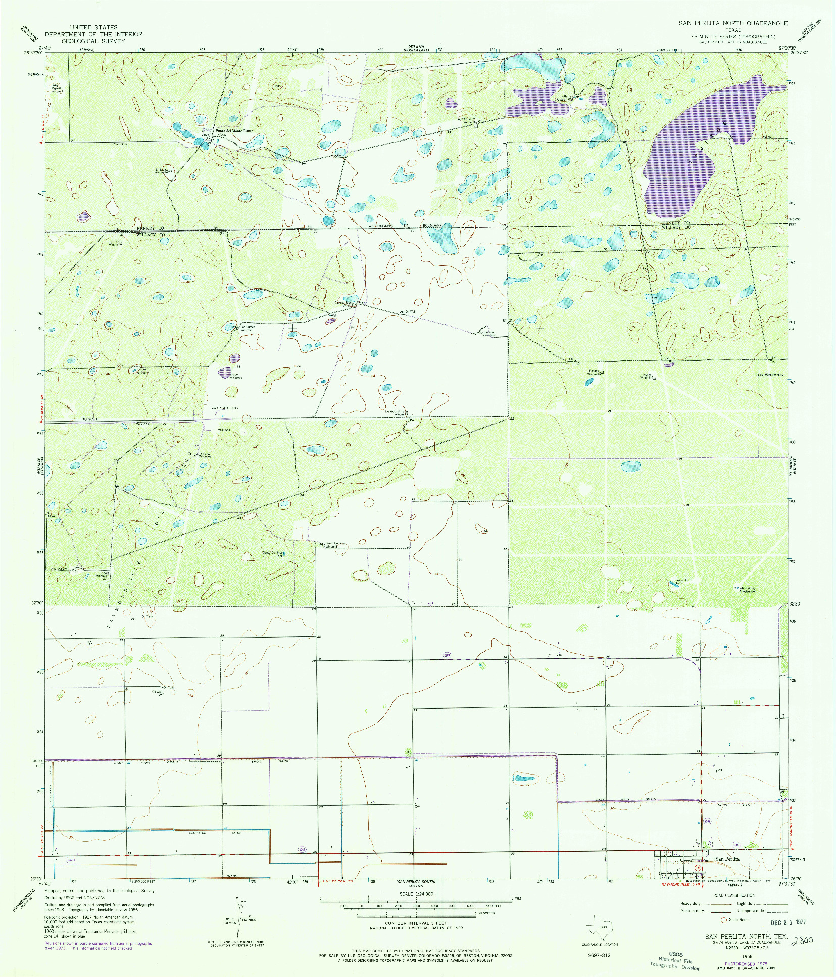 USGS 1:24000-SCALE QUADRANGLE FOR SAN PERLITA NORTH, TX 1956