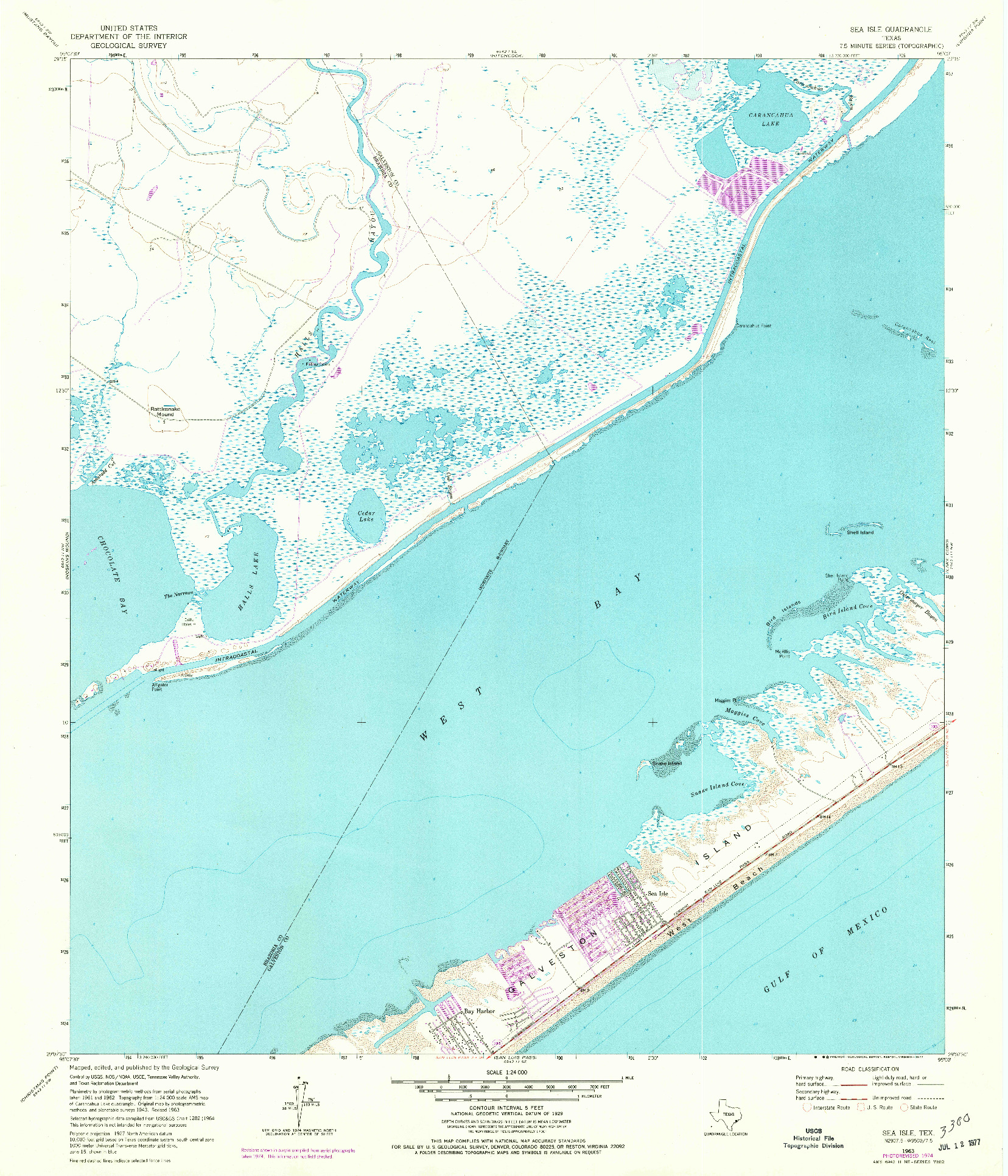 USGS 1:24000-SCALE QUADRANGLE FOR SEA ISLE, TX 1963