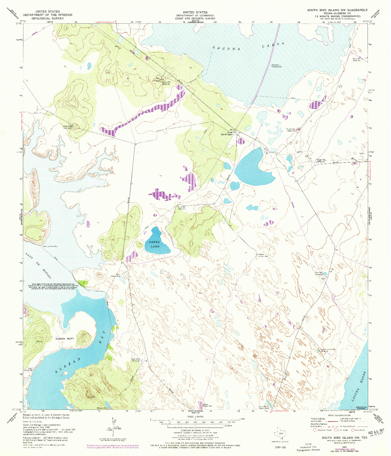 USGS 1:24000-SCALE QUADRANGLE FOR SOUTH BIRD ISLAND NW, TX 1951