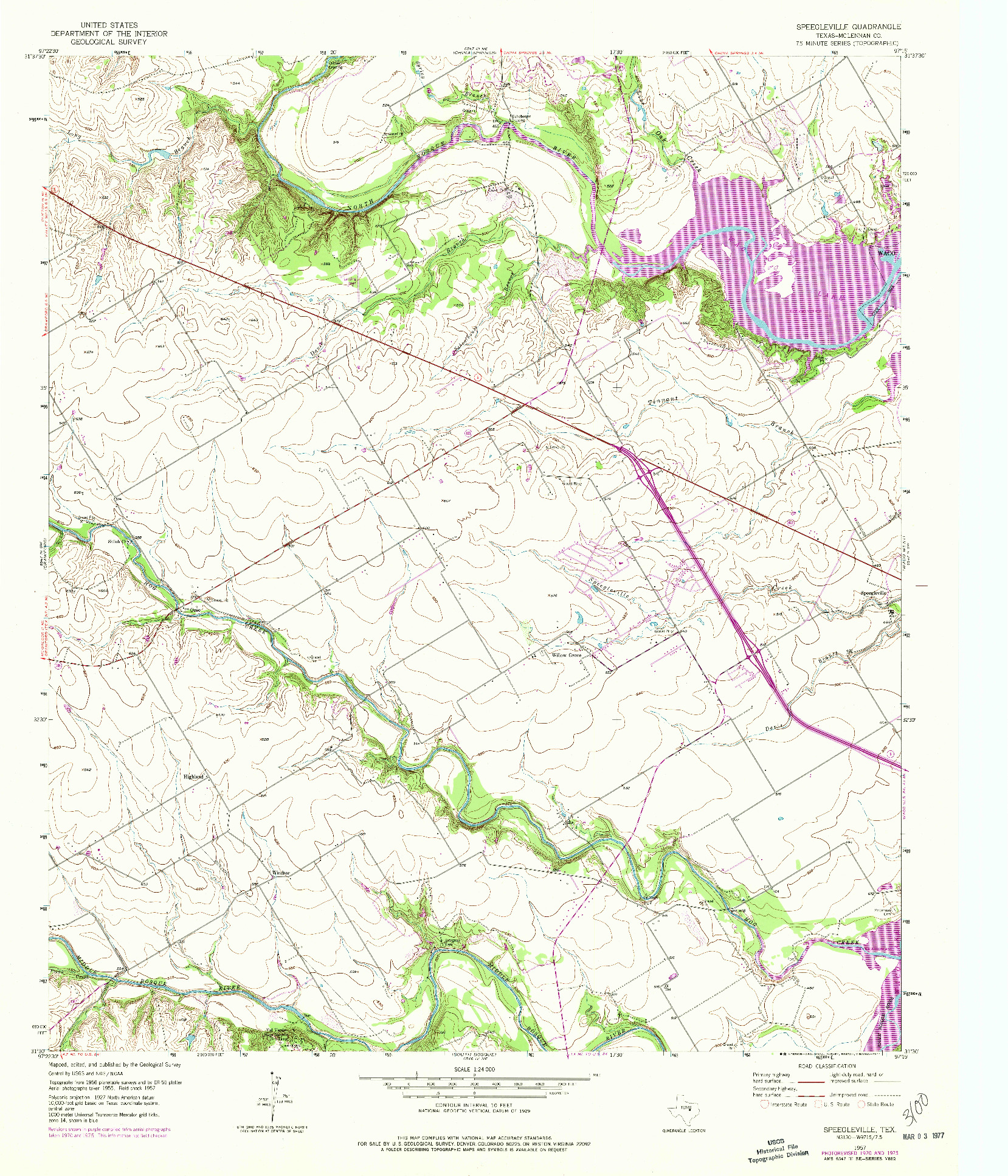 USGS 1:24000-SCALE QUADRANGLE FOR SPEEGLEVILLE, TX 1957