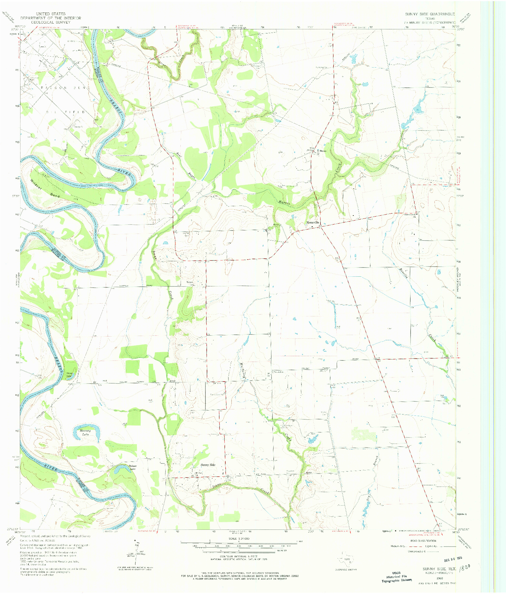 USGS 1:24000-SCALE QUADRANGLE FOR SUNNY SIDE, TX 1960