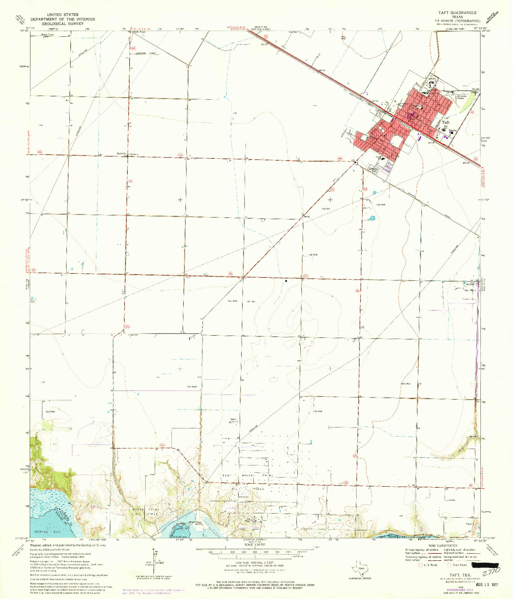 USGS 1:24000-SCALE QUADRANGLE FOR TAFT, TX 1969