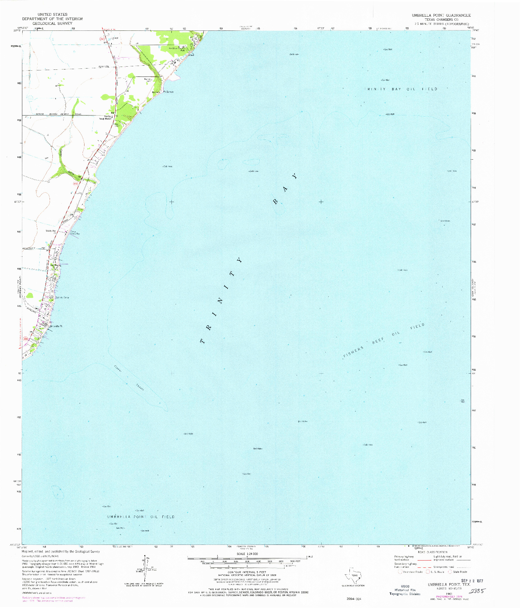 USGS 1:24000-SCALE QUADRANGLE FOR UMBRELLA POINT, TX 1961