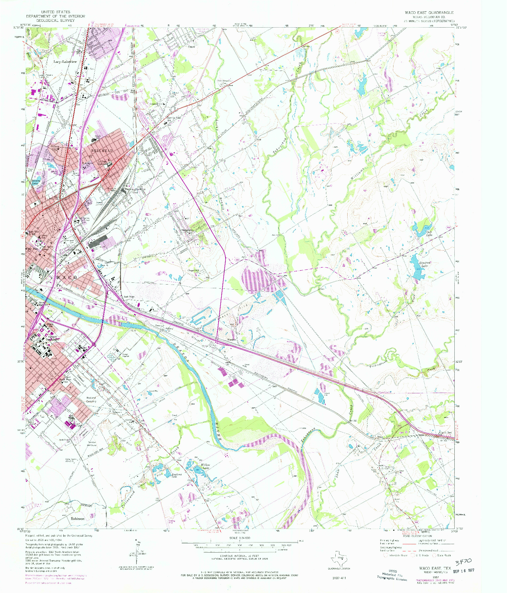 USGS 1:24000-SCALE QUADRANGLE FOR WACO EAST, TX 1957