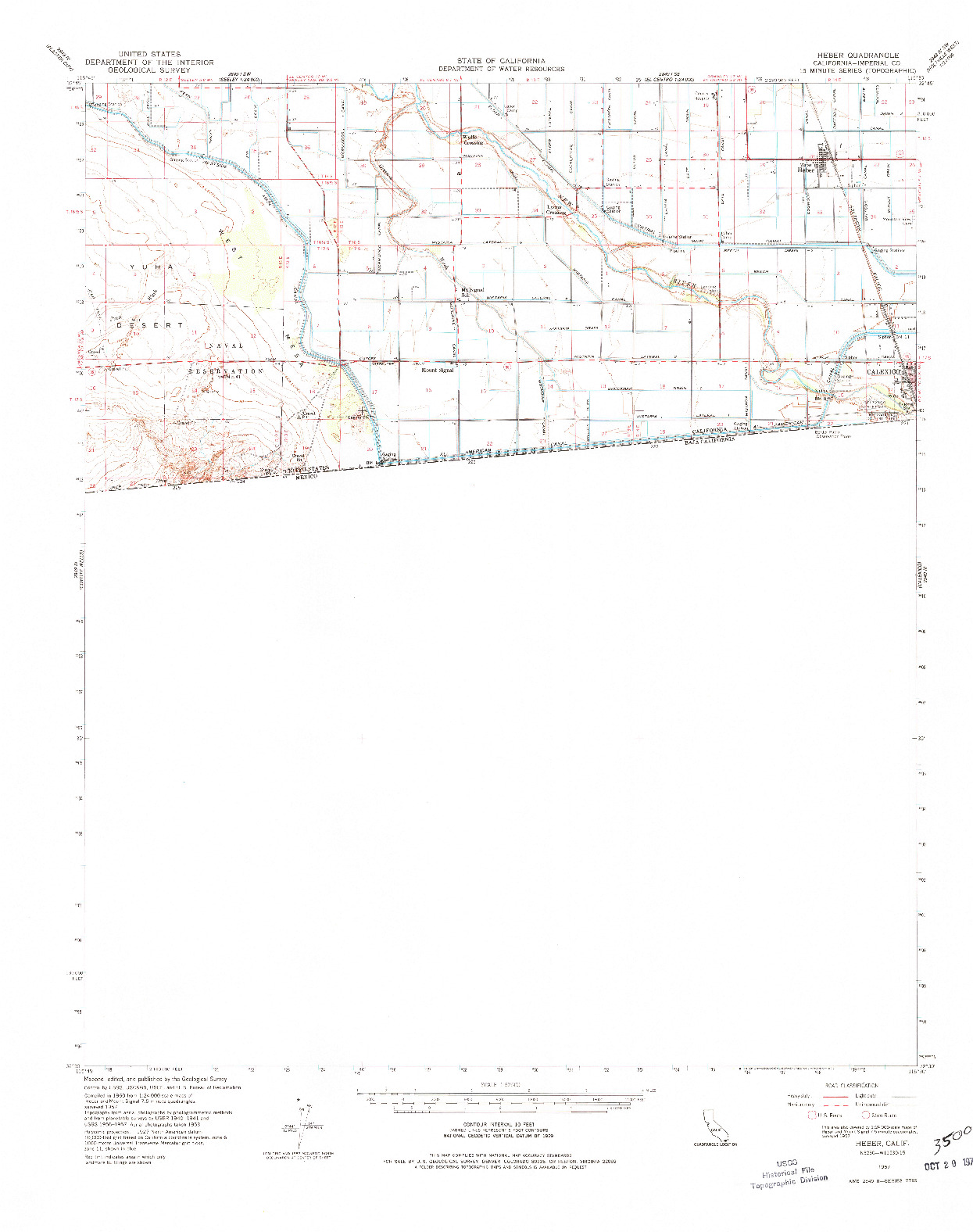 USGS 1:62500-SCALE QUADRANGLE FOR HEBER, CA 1957