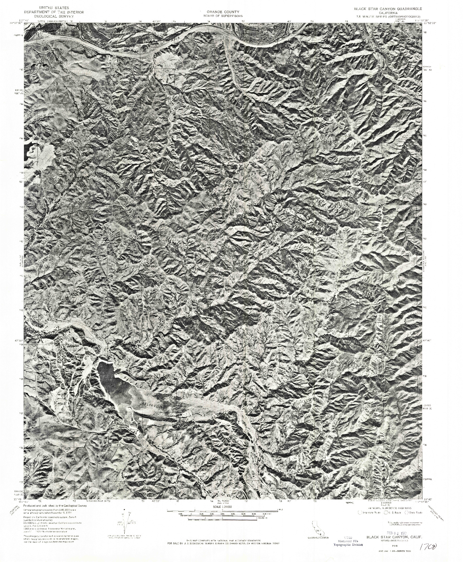 USGS 1:24000-SCALE QUADRANGLE FOR BLACK STAR CANYON, CA 1974
