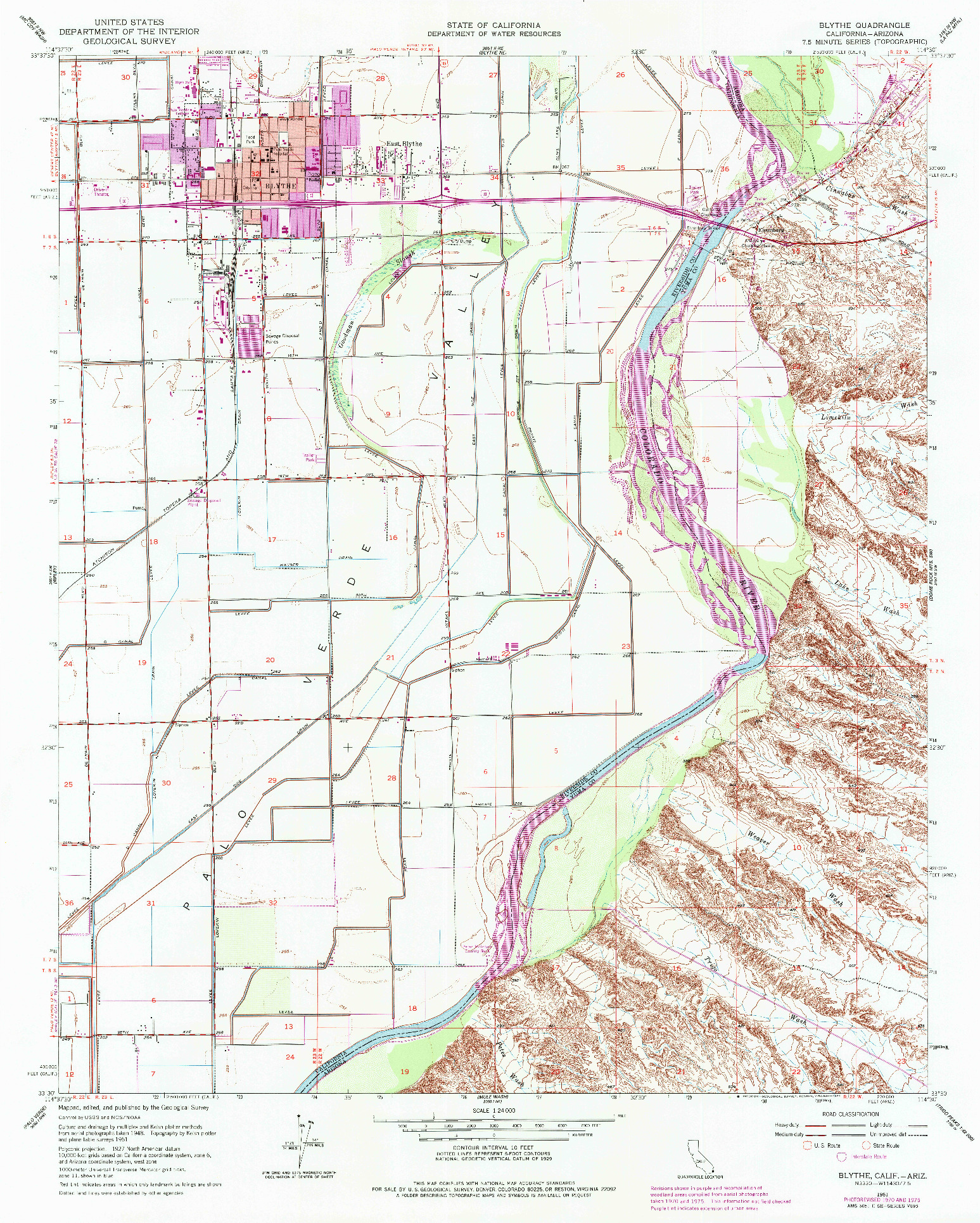 USGS 1:24000-SCALE QUADRANGLE FOR BLYTHE, CA 1951