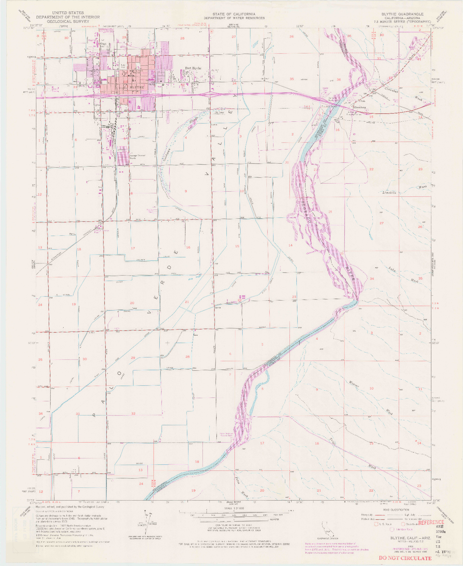 USGS 1:24000-SCALE QUADRANGLE FOR BLYTHE, CA 1951