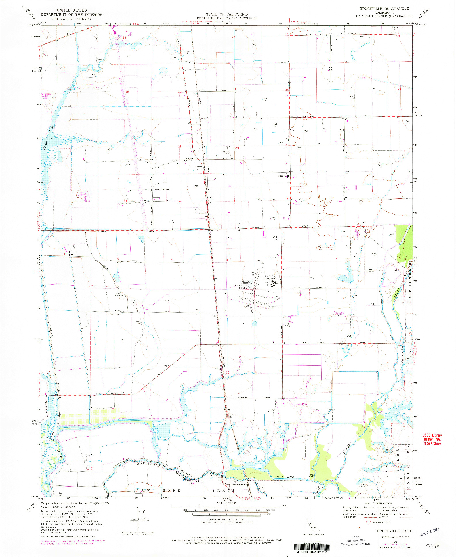 USGS 1:24000-SCALE QUADRANGLE FOR BRUCEVILLE, CA 1968