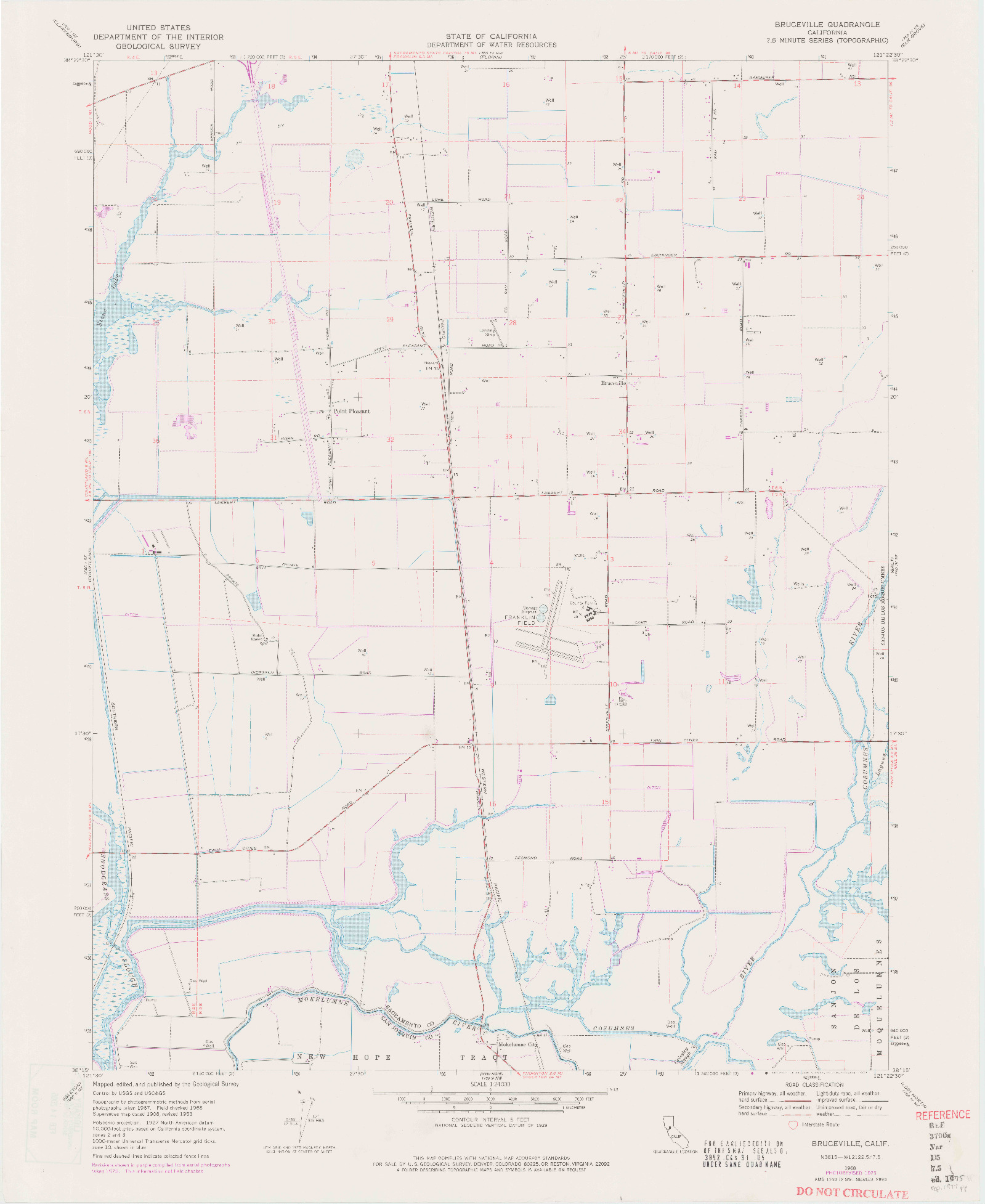 USGS 1:24000-SCALE QUADRANGLE FOR BRUCEVILLE, CA 1968